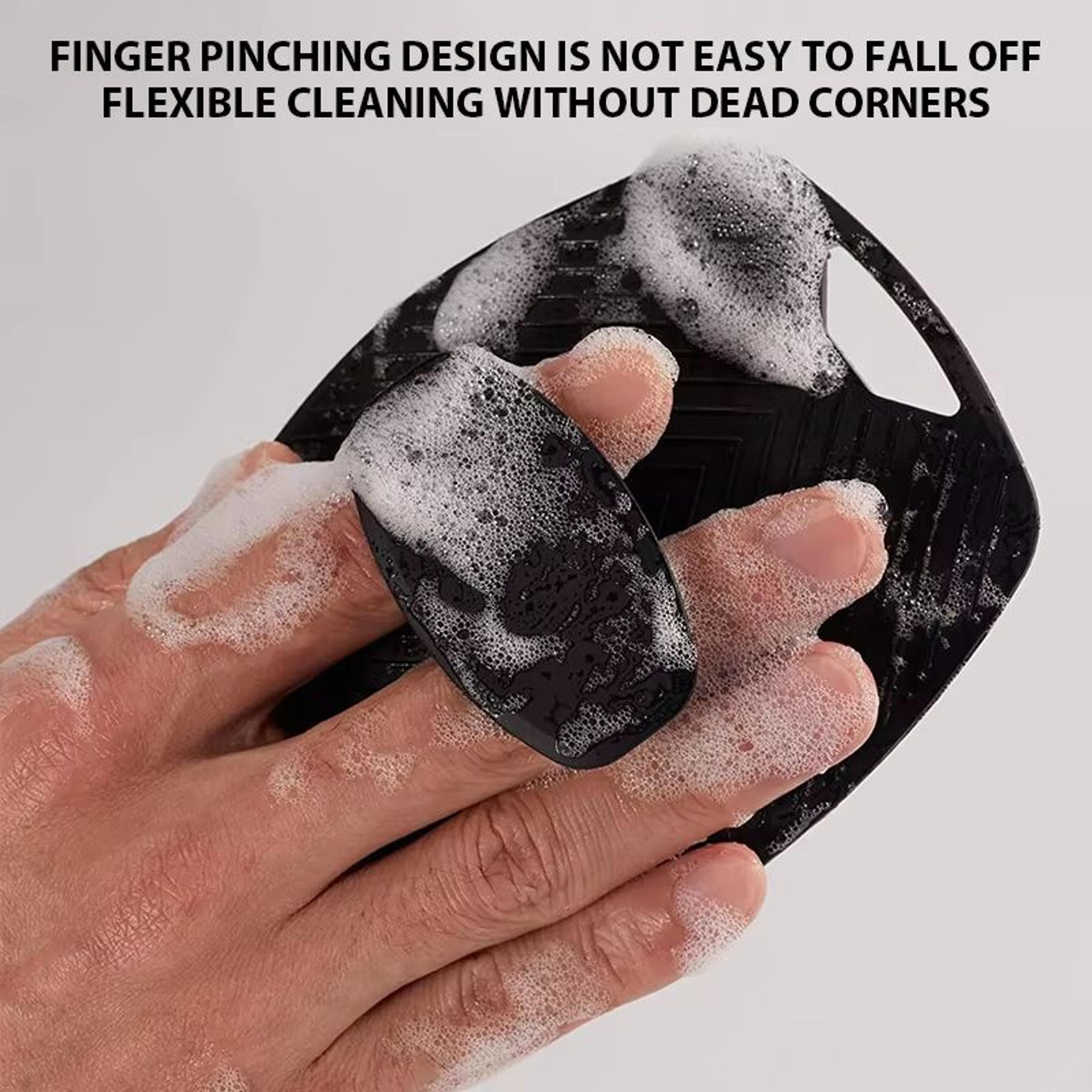 silicone exfoliating bath brush & body scrubber – gentle massage & deep clean