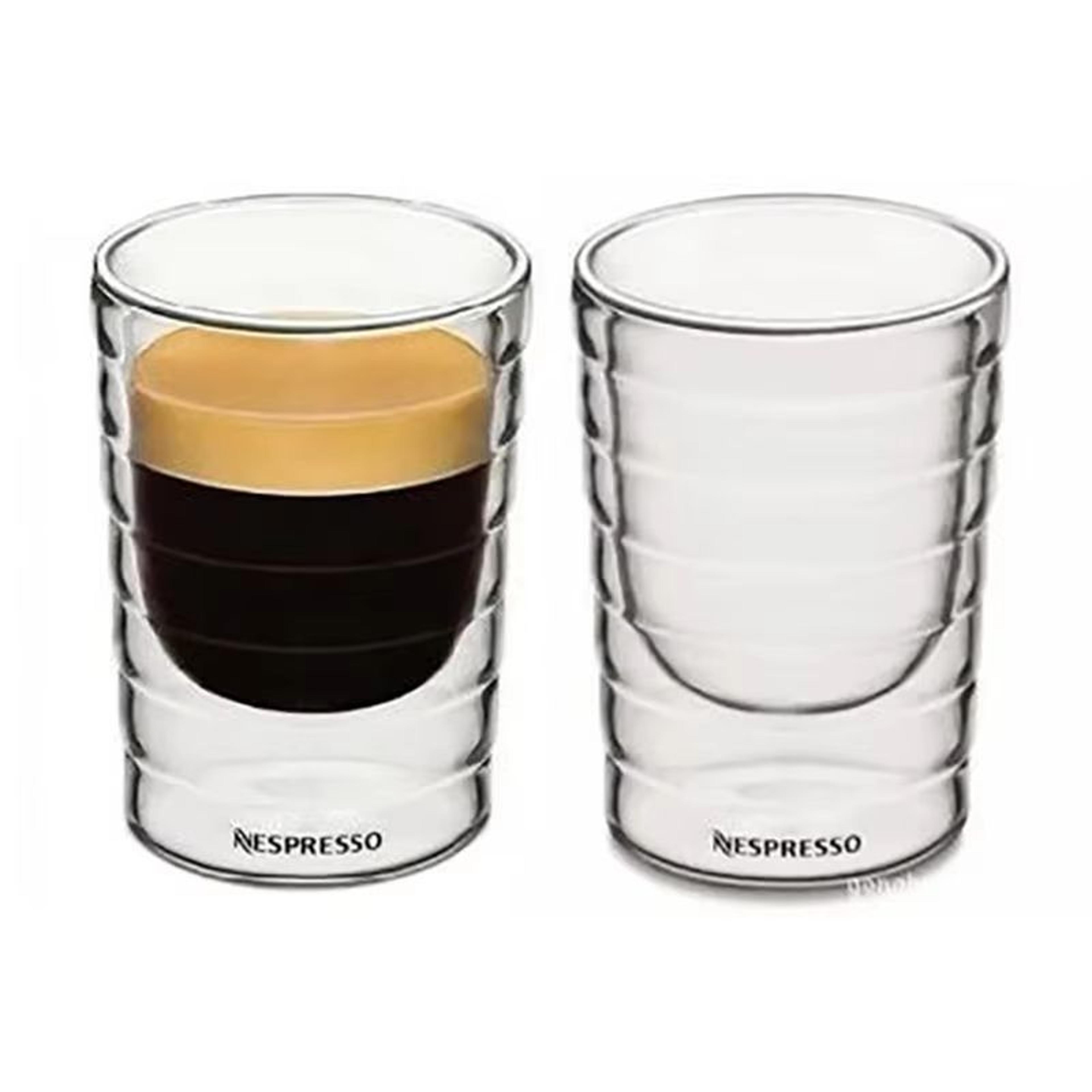 nespresso double wall glass coffee mug – heat resistant transparent tea & coffee cup
