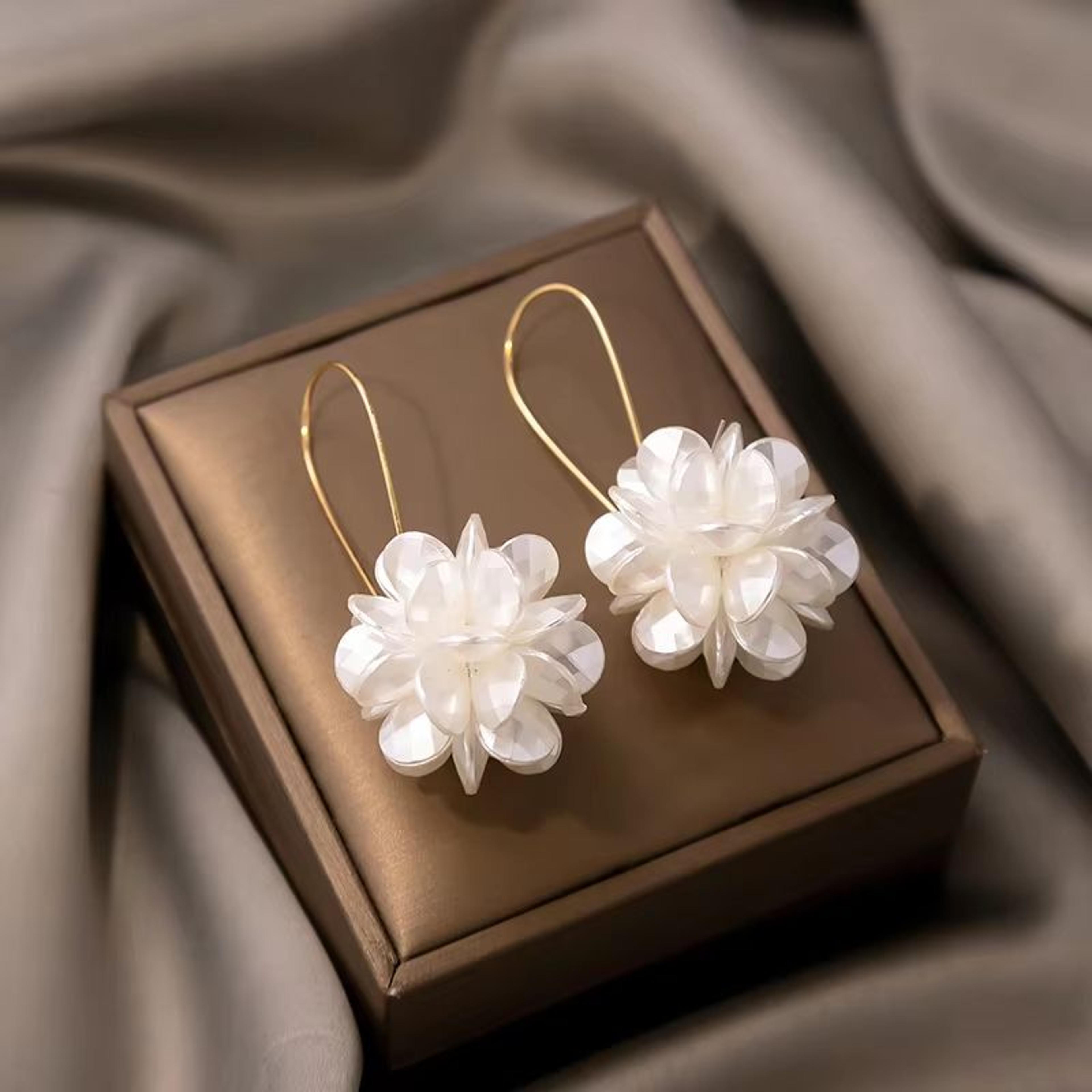 diy pearl petal ball earrings set for women fashion holiday travel and party looks