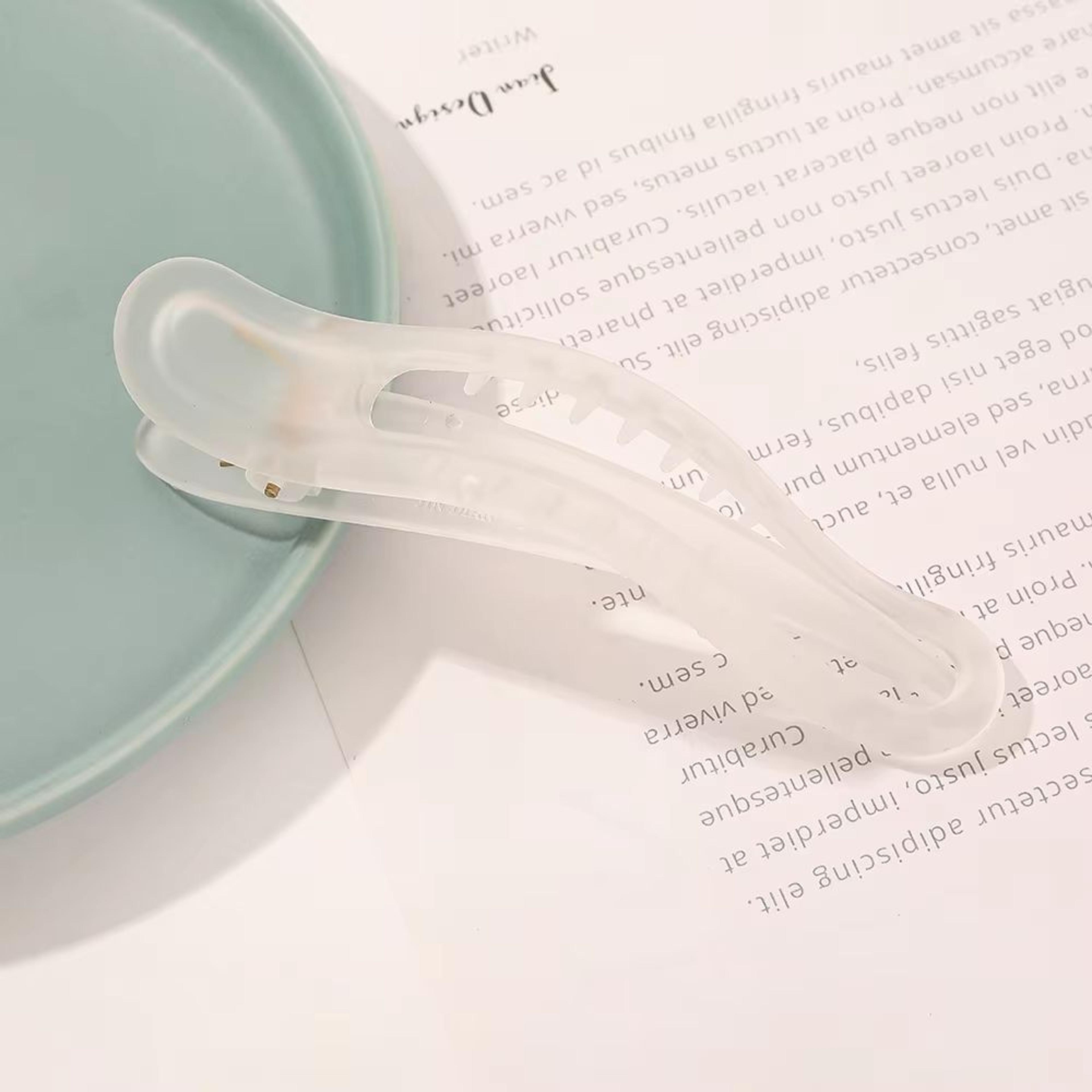 Matte Bow Duckbill Hair Clips  Solid Color Acrylic Hair Claws For Women 10