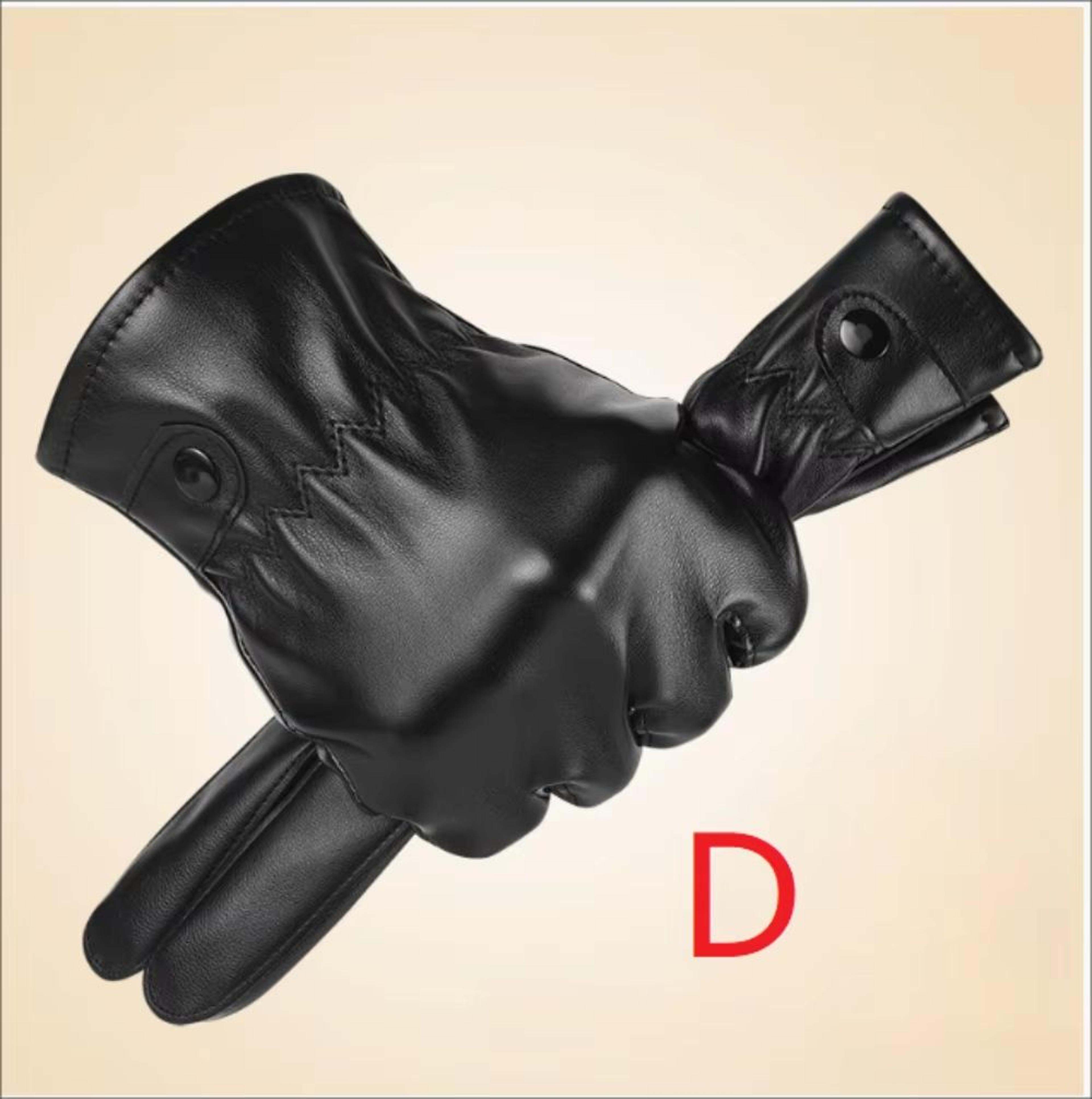UrbanDrive Black Leather Gloves For Men Thin Winter Touchscreen Driving Style 9