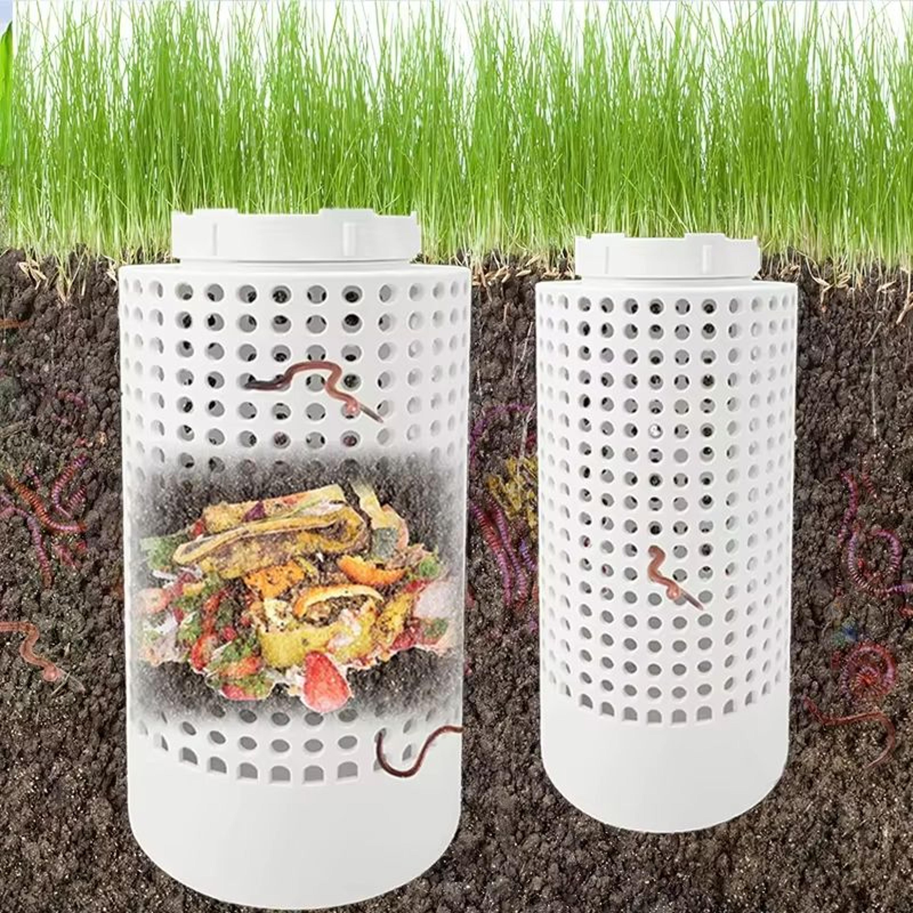 earthvault in-ground worm farming bin kit for garden & lawn