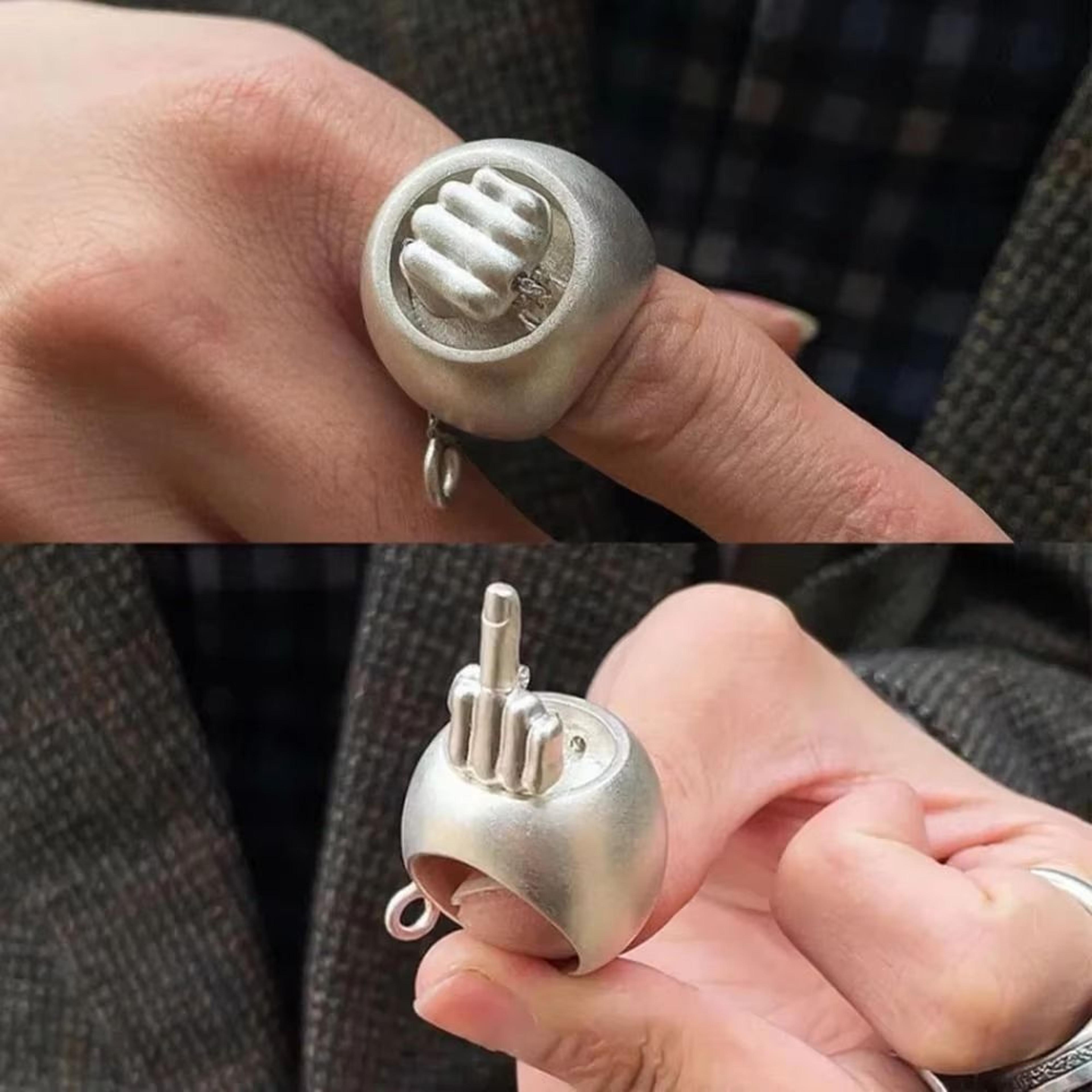 spinfreak prank finger spinner ring – retro pop-up & stress relief ring