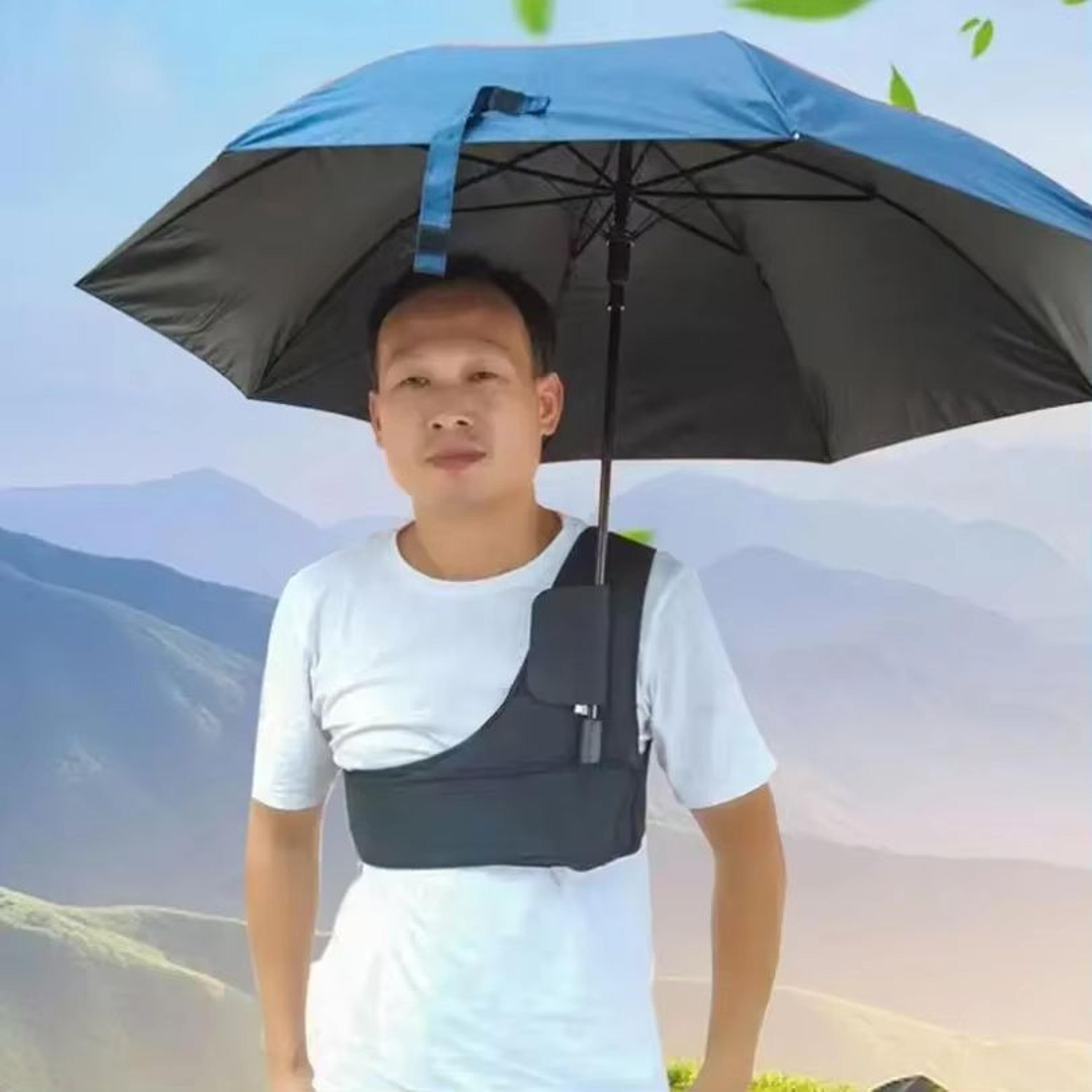freehand adjustable umbrella holder strap – wearable hands-free sun & rain shield