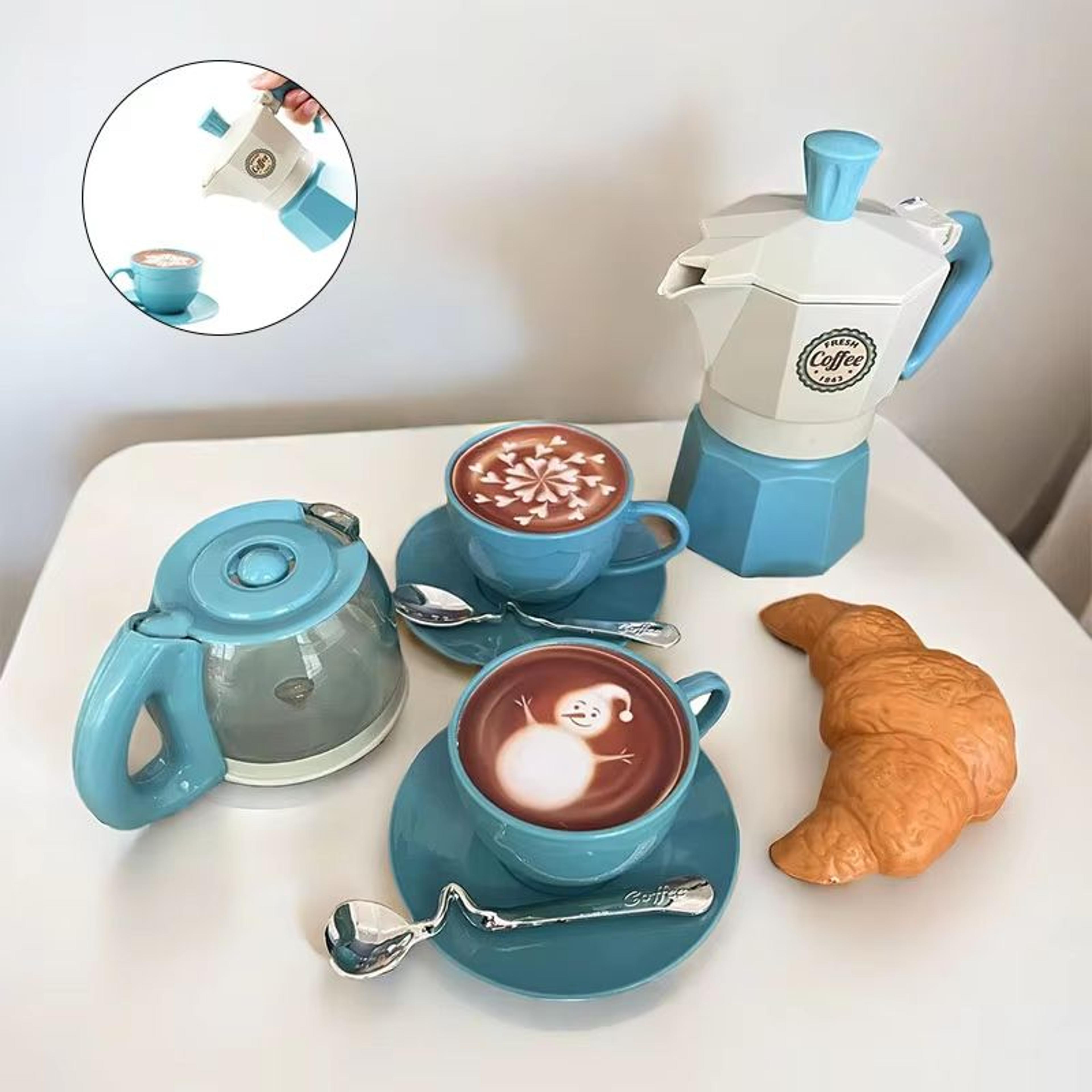 pretend coffee play set for kids – 4 or 11 piece play kitchen coffee set
