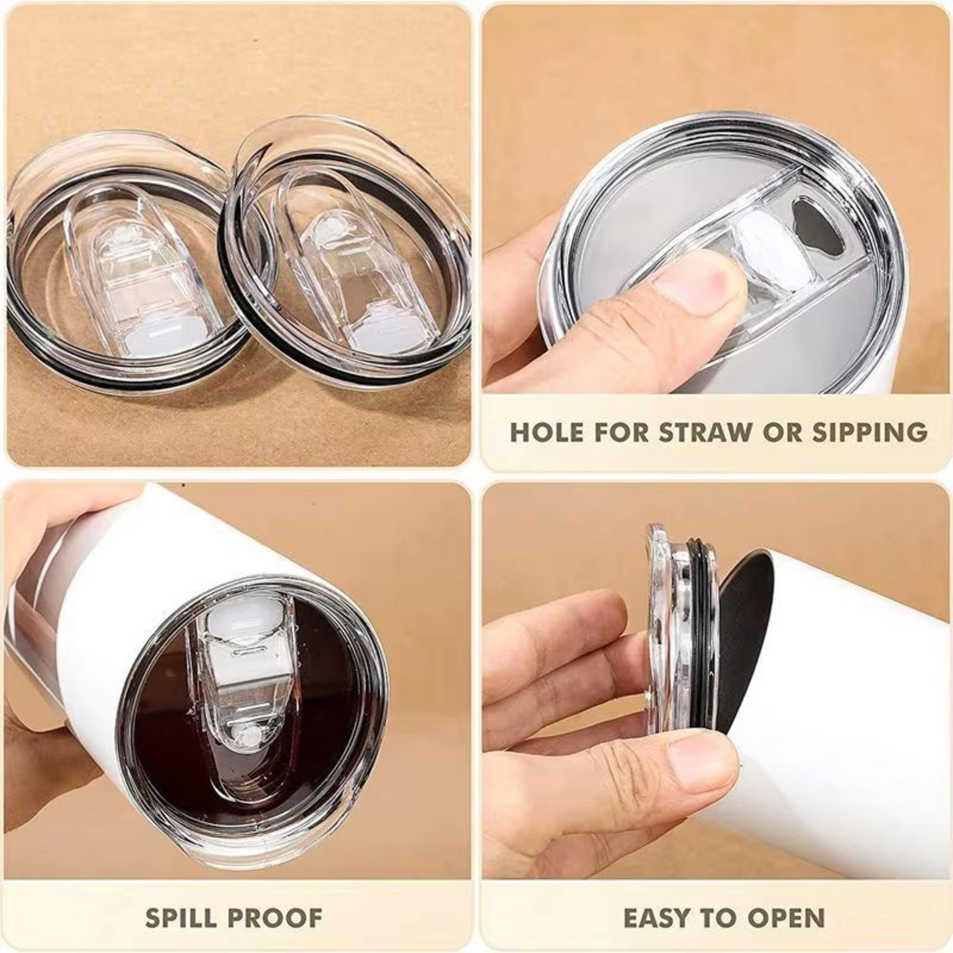 clear spill-proof 20oz tumbler replacement lid (1 or 2 pack)