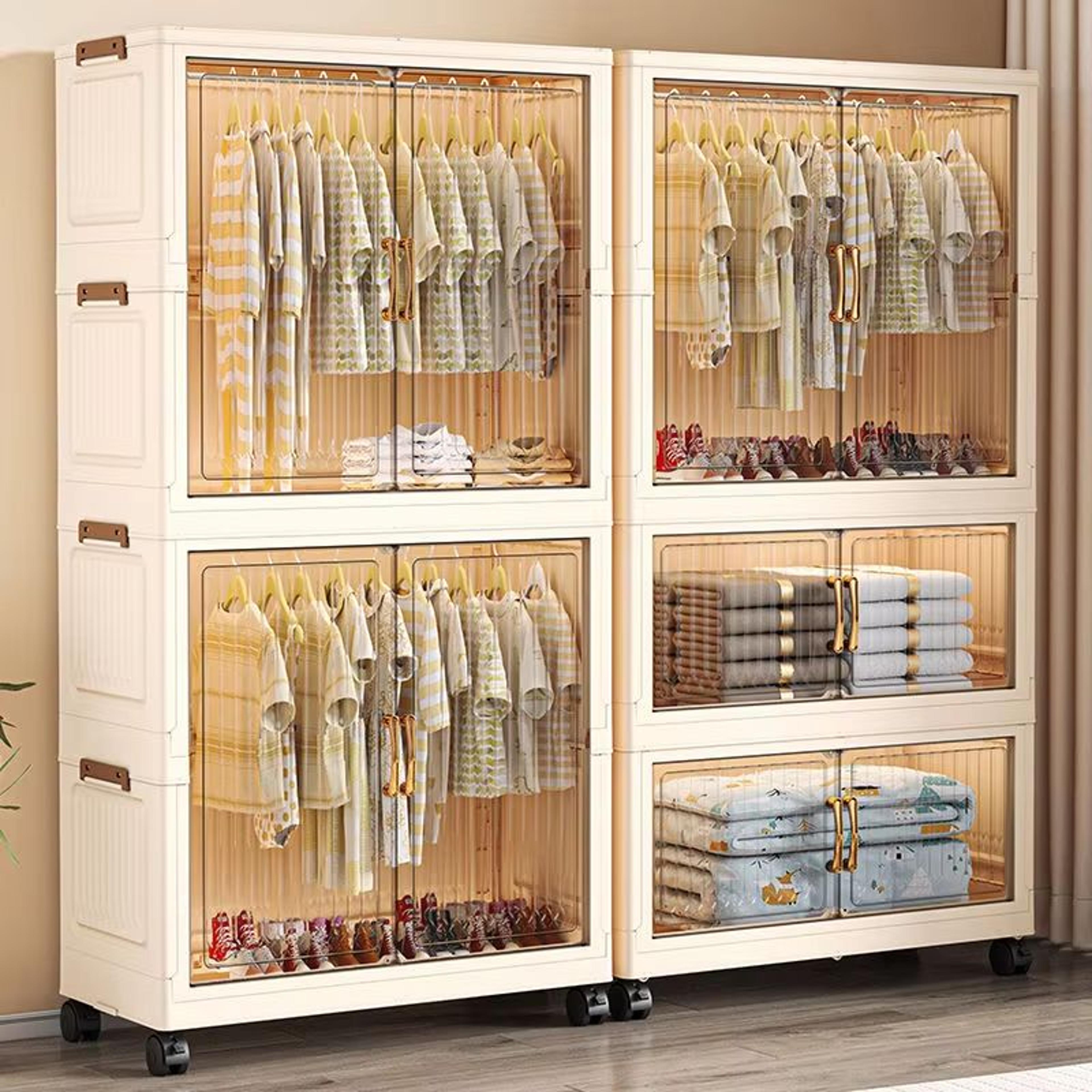 large capacity 80cm folding wardrobe closet organizer