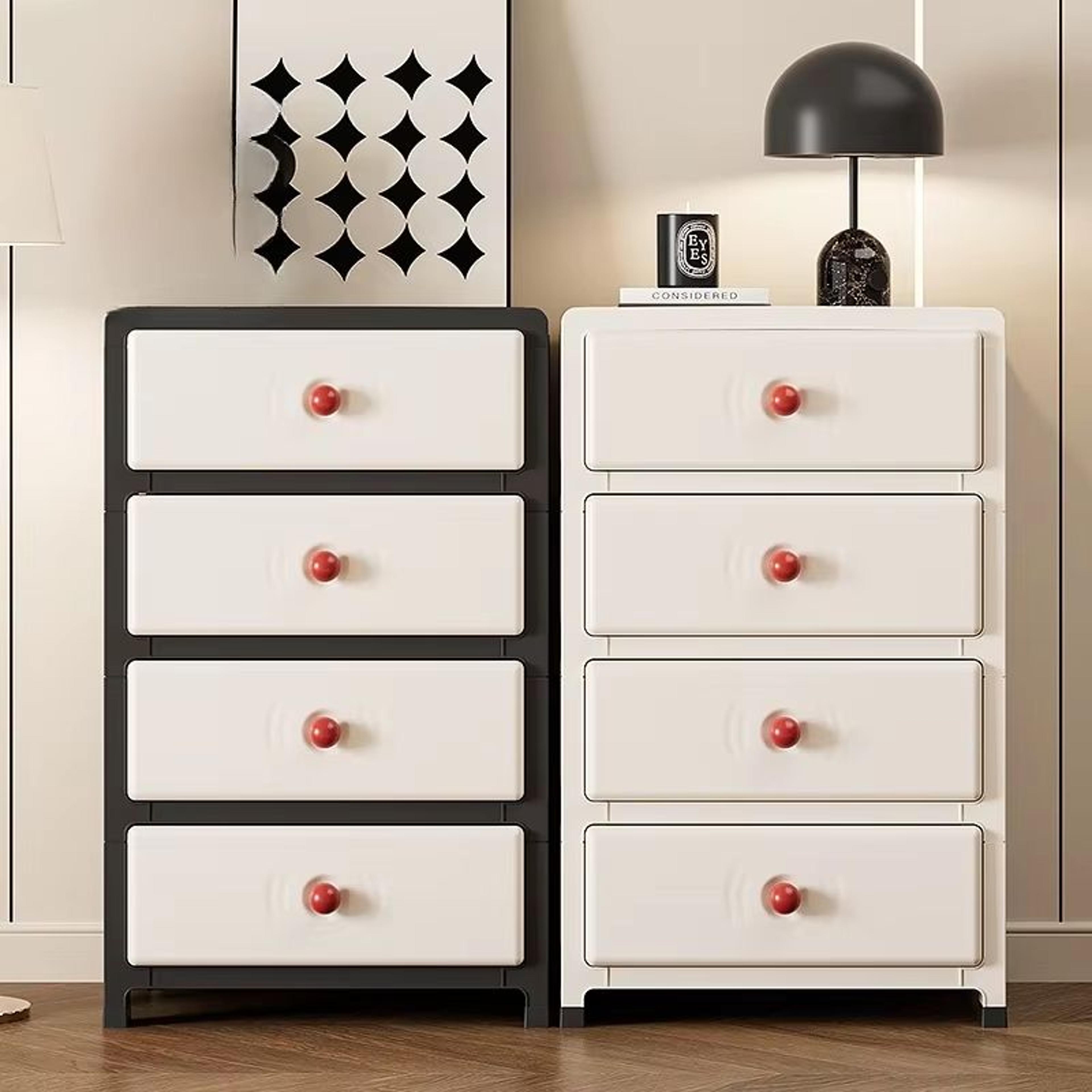 clear multi-color 13.8 in drawer storage cabinet 3–6 tier with wheels