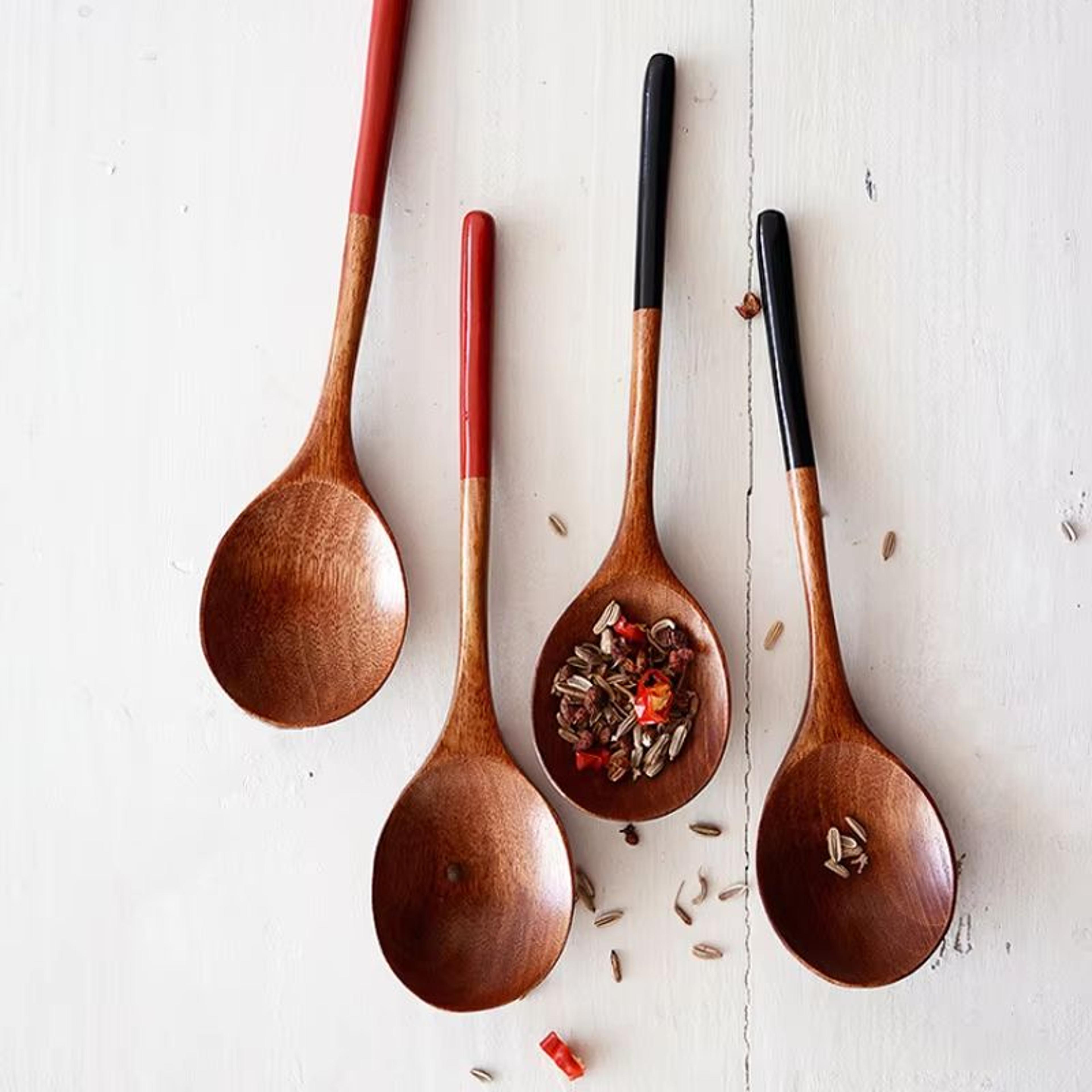 japanese style wooden spoon set small dessert soup and coffee spoons for everyday tableware
