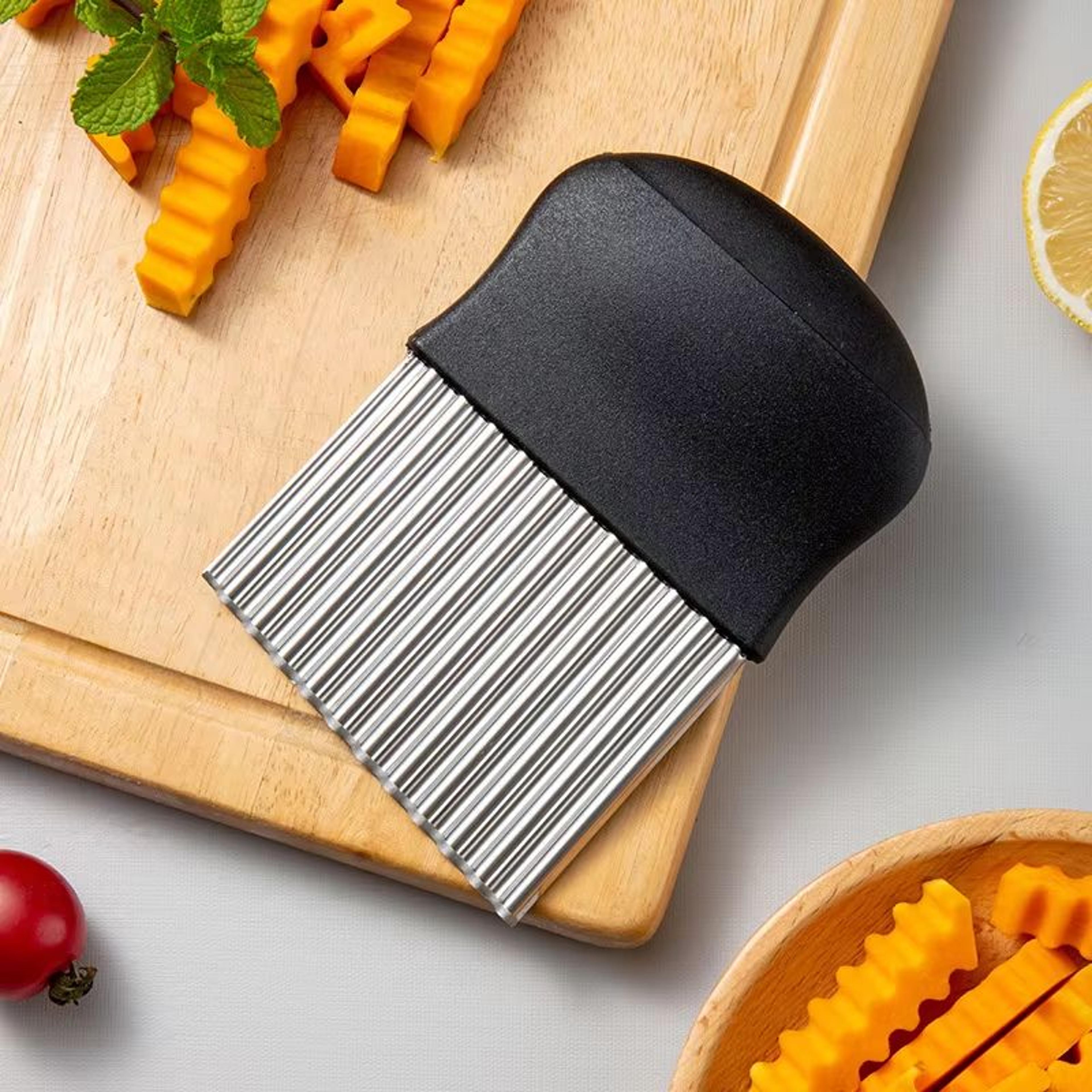 stainless steel potato cutter slicer crinkle wavy french fry and vegetable cutting tool