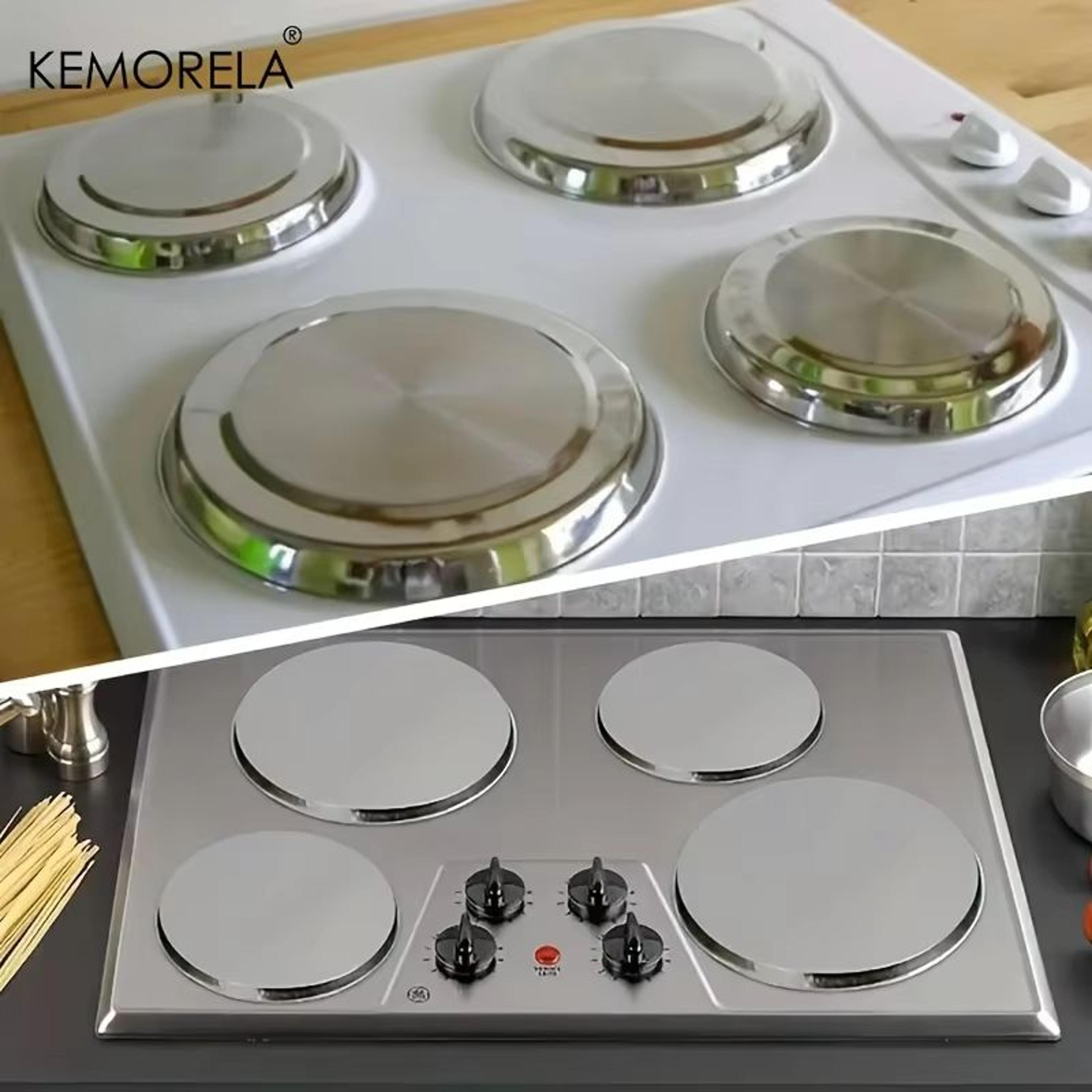 4Pack Stainless Steel Electric Stove Burner Covers 2 Small  2 Large Rustproof Round Cooktop Cover P 1