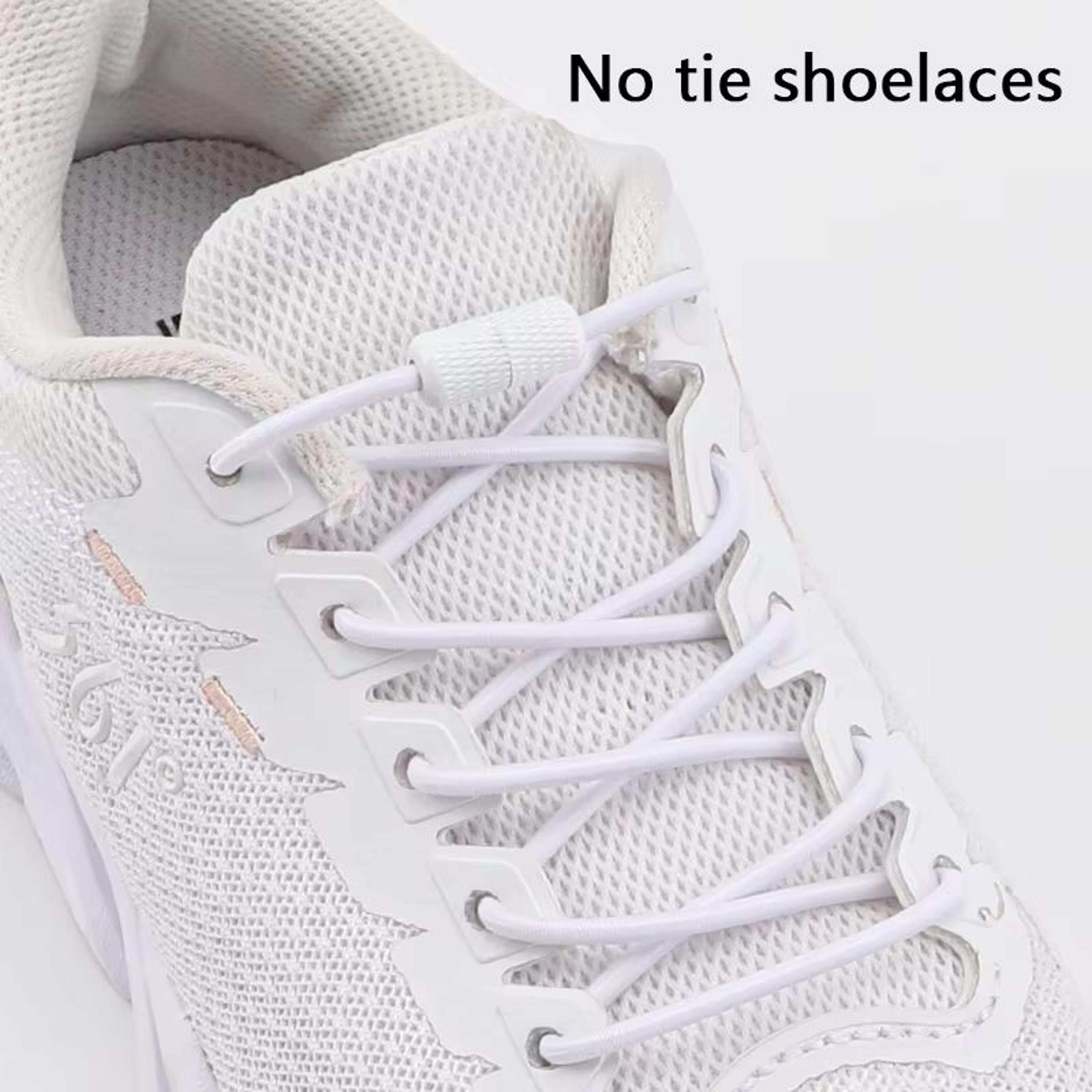 round no-tie elastic shoelaces with metal lock for sneakers