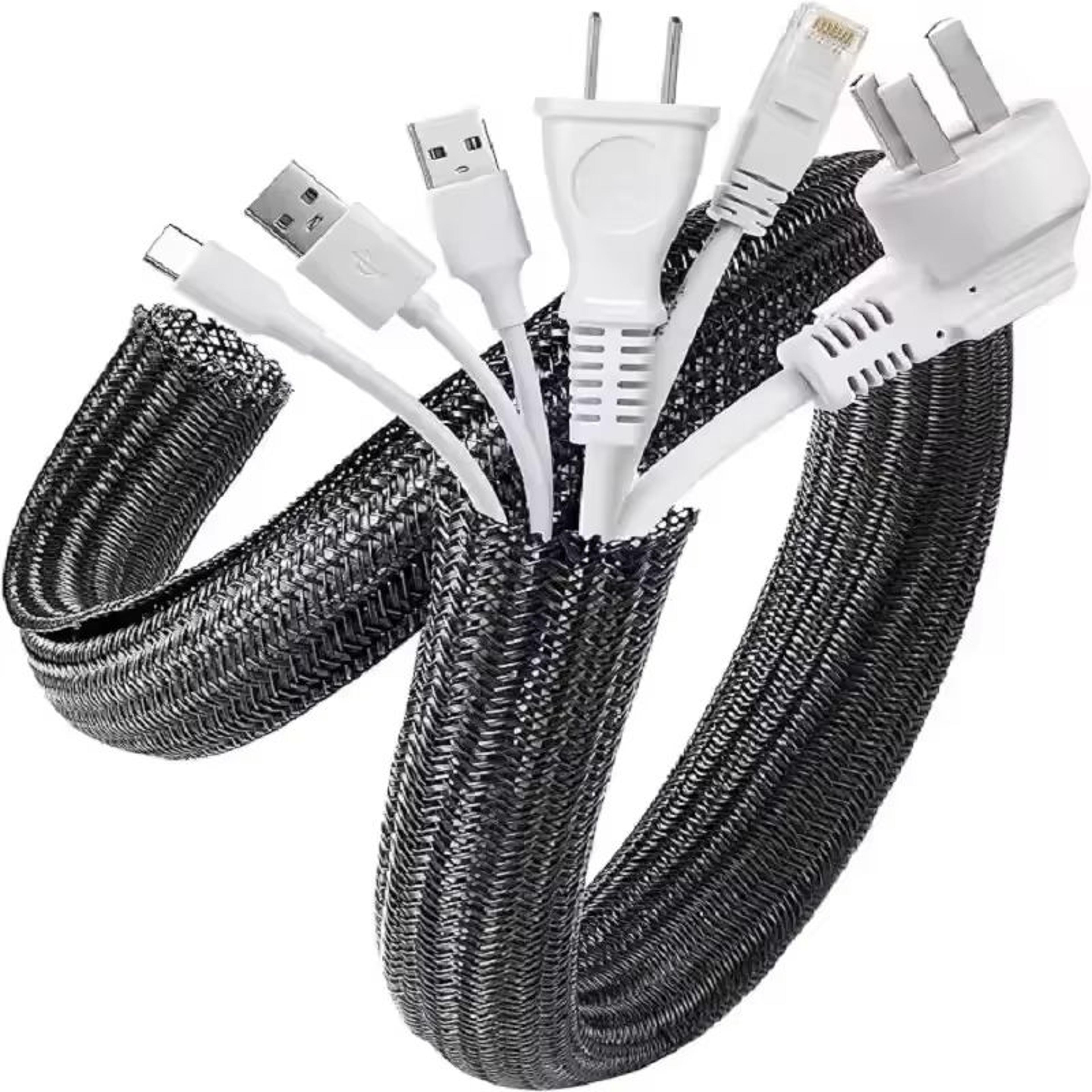 braided pet nylon cable sleeve wrap for wire protection (3.3ft / 16.4ft)