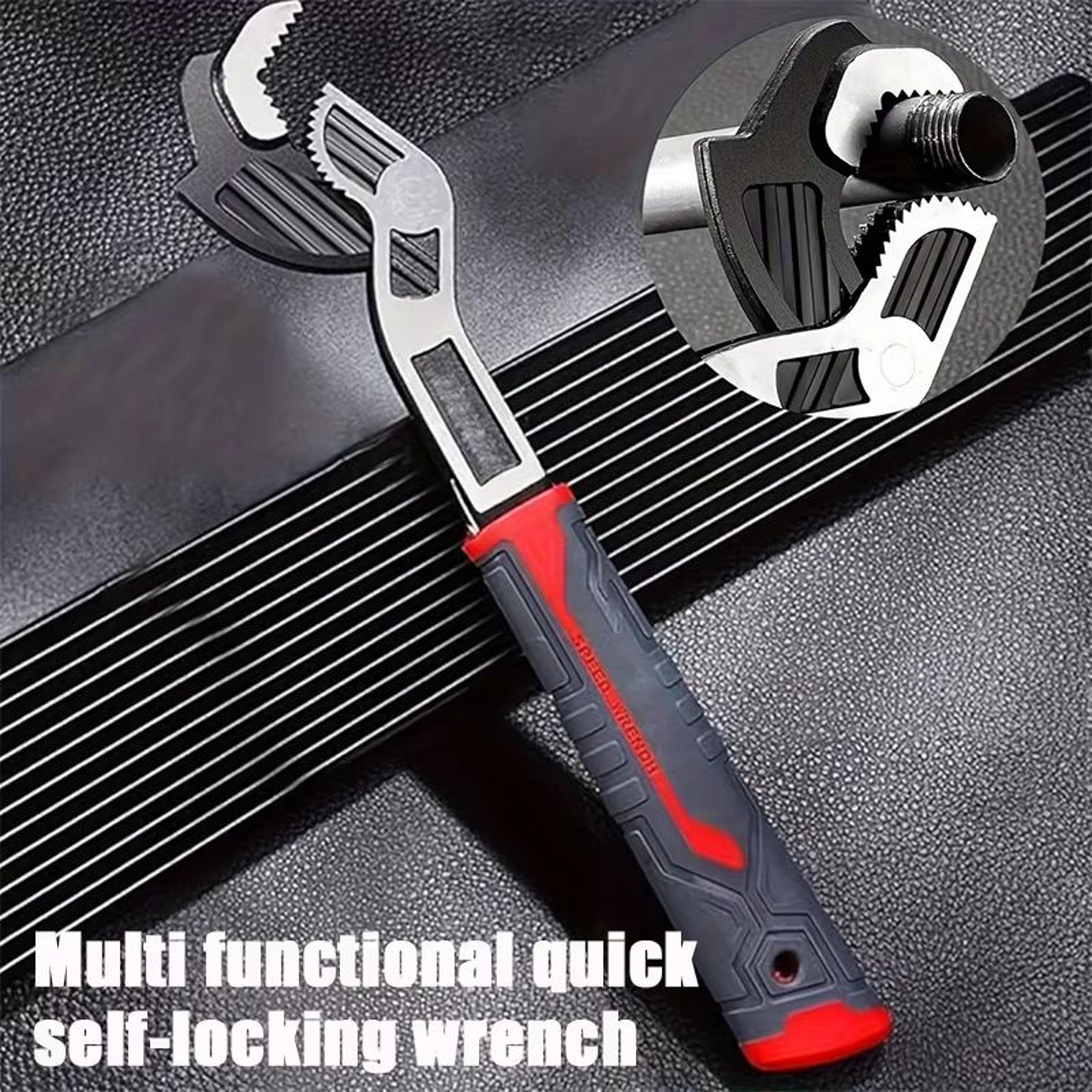 industrial self-locking pipe wrench with fast power grip for plumbing and repairs
