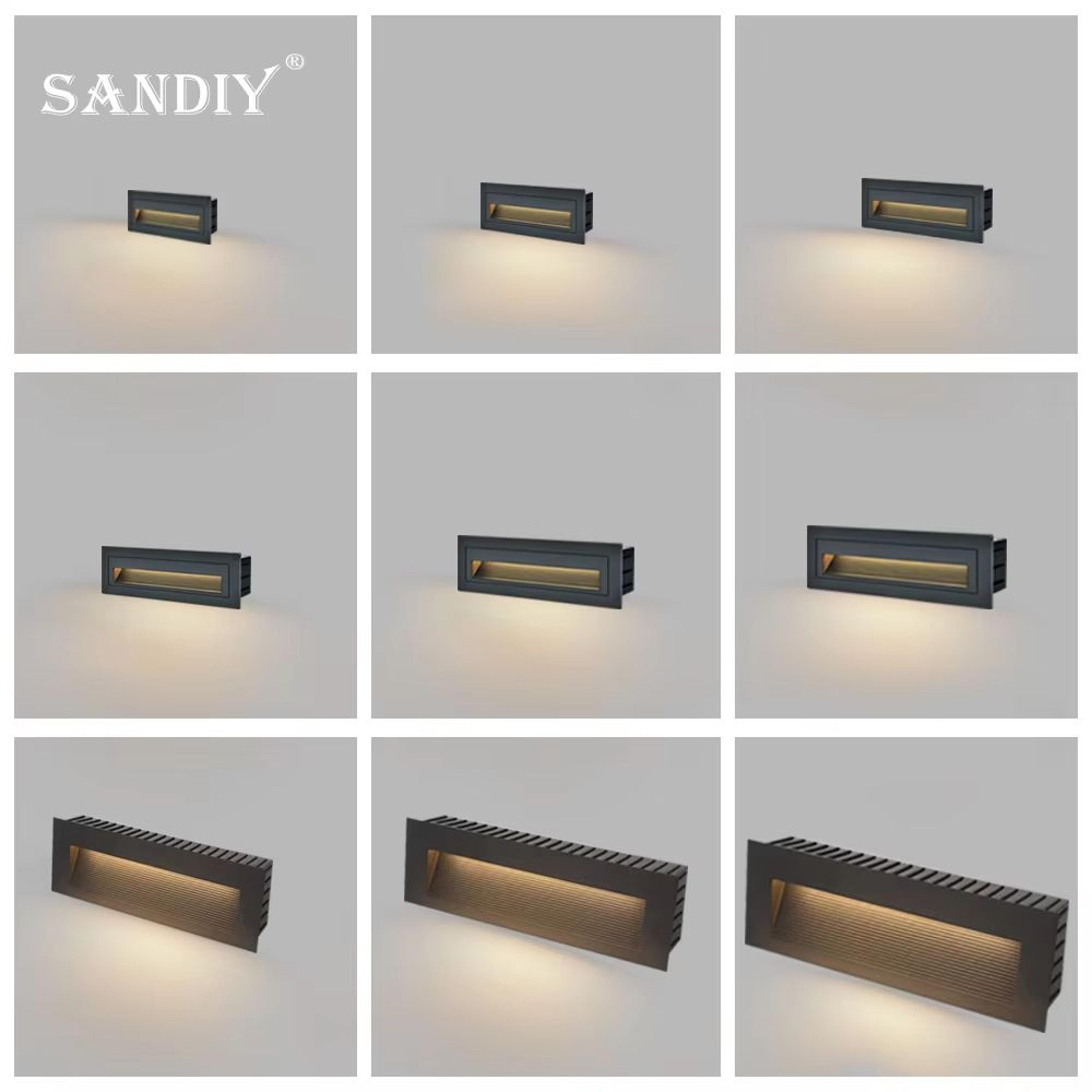 sandiy waterproof led stair and step light outdoor wall sconce – embedded nightlight for house yard balcony terrace (12v