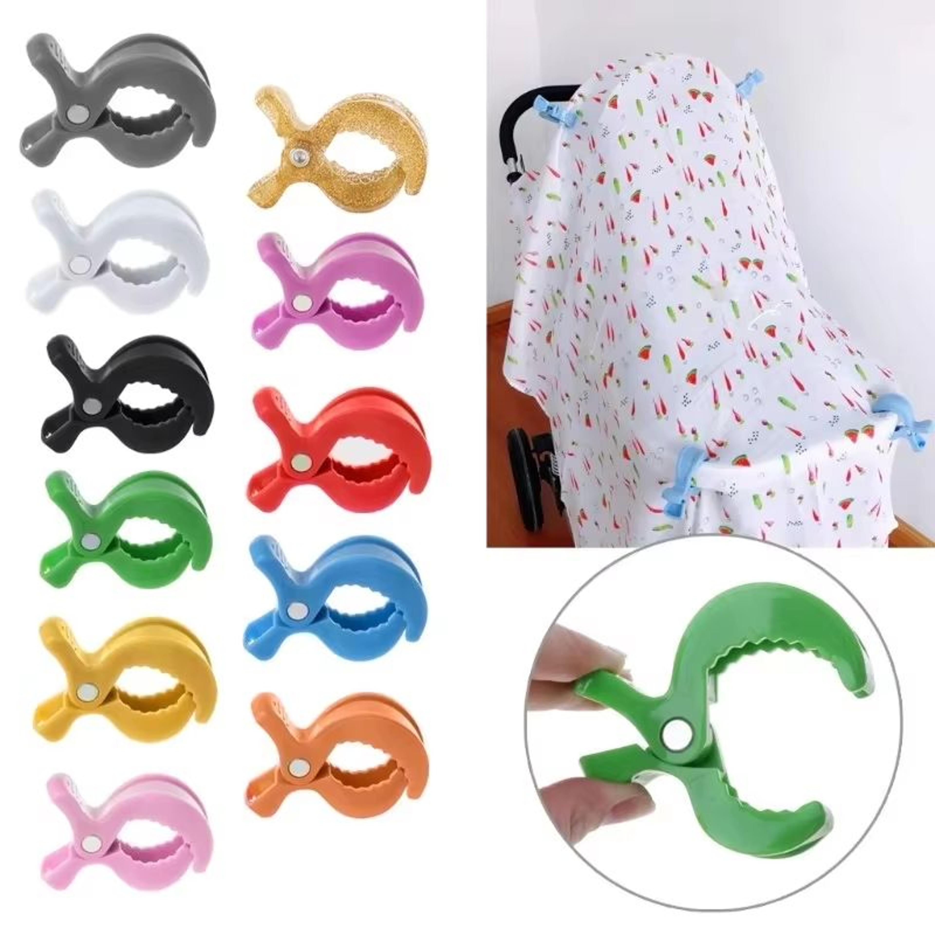 baby stroller alligator clamp hooks portable pram & car seat clips (2/4 pcs)
