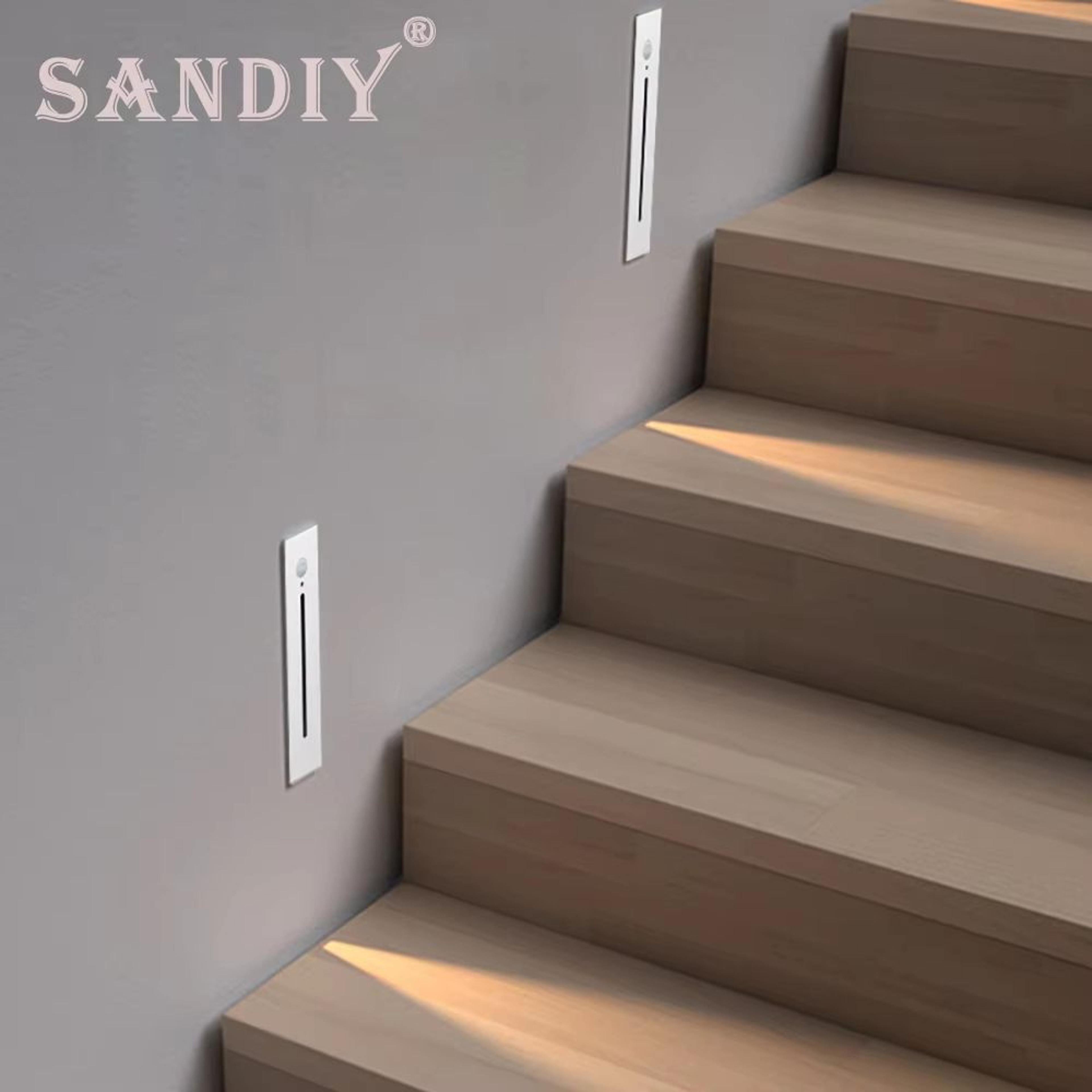 smart motion sensor led stair wall light recessed step lamp 3w