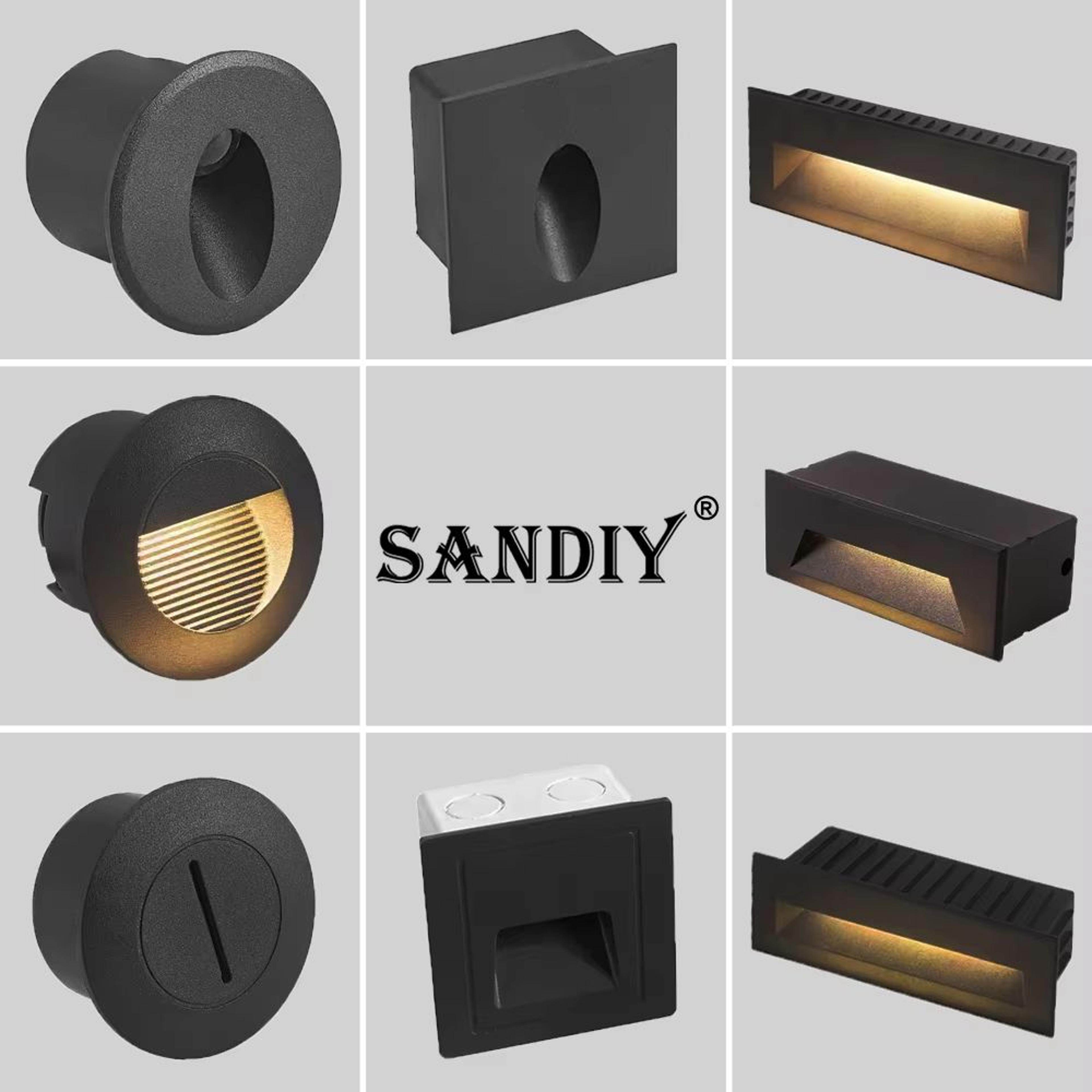 outdoor waterproof recessed led stair & wall light 12v/110v/220v round exterior nightlight