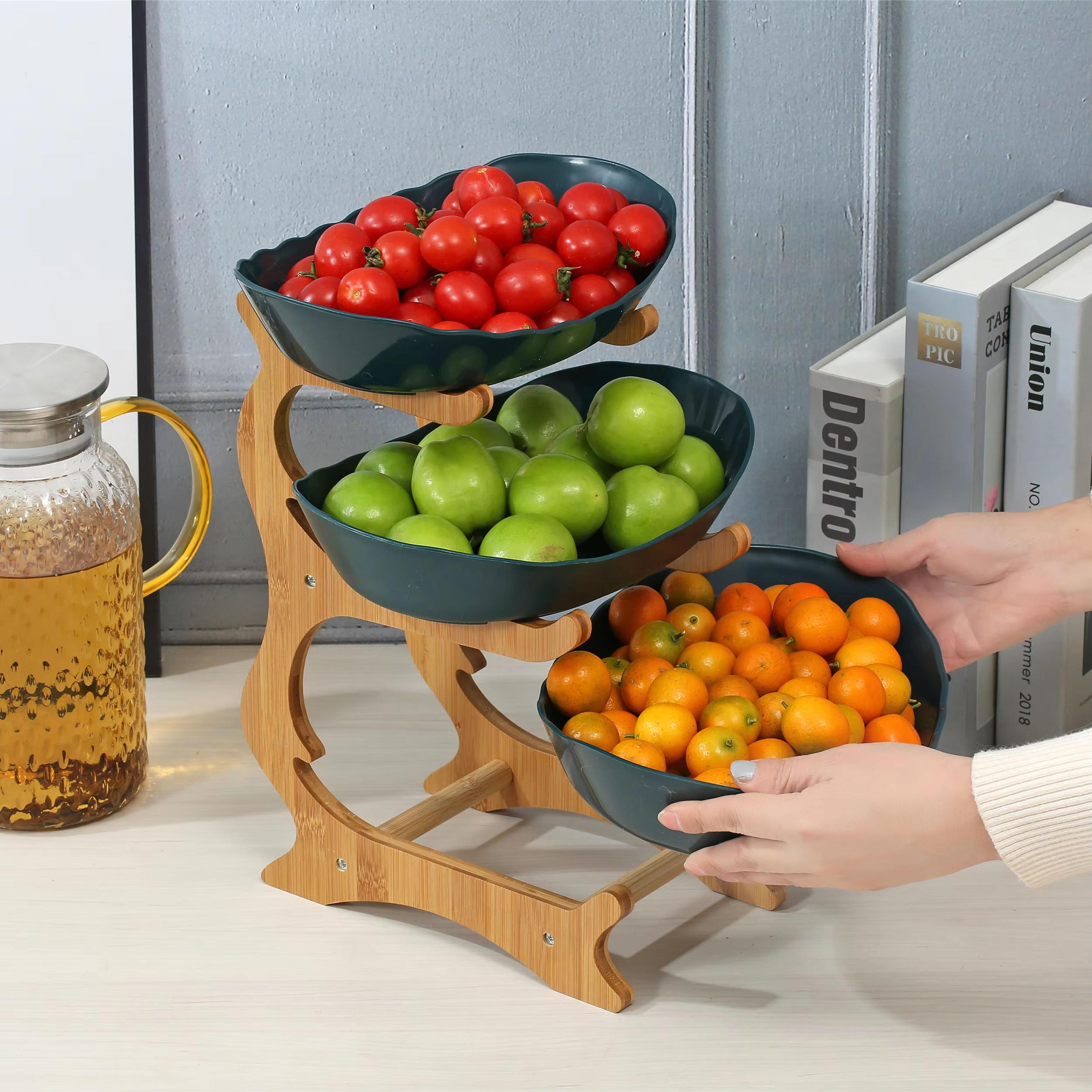 modern multi-layer fruit and snack serving plate for home