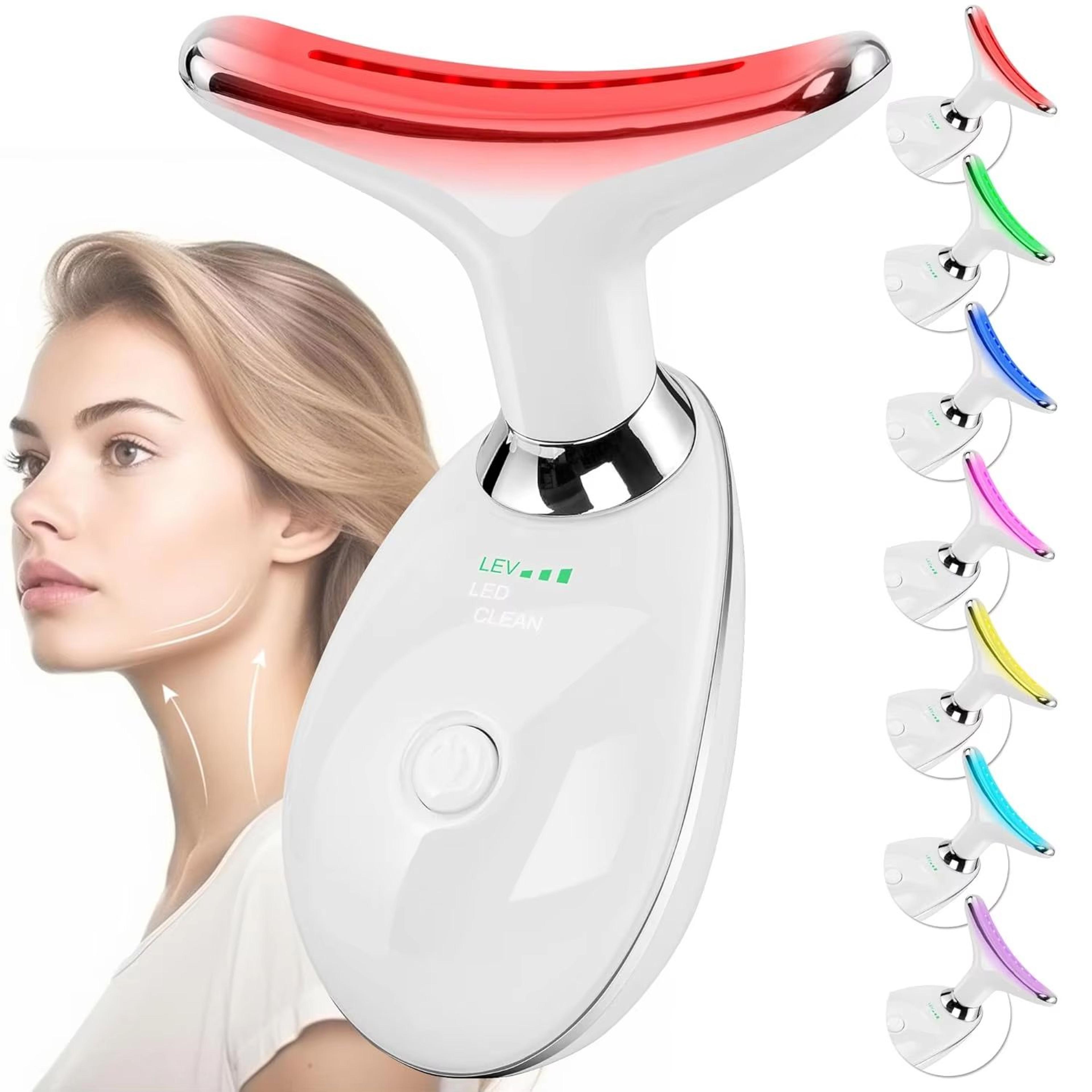 7-color led facial massager & red light therapy wand for face and neck sculpting