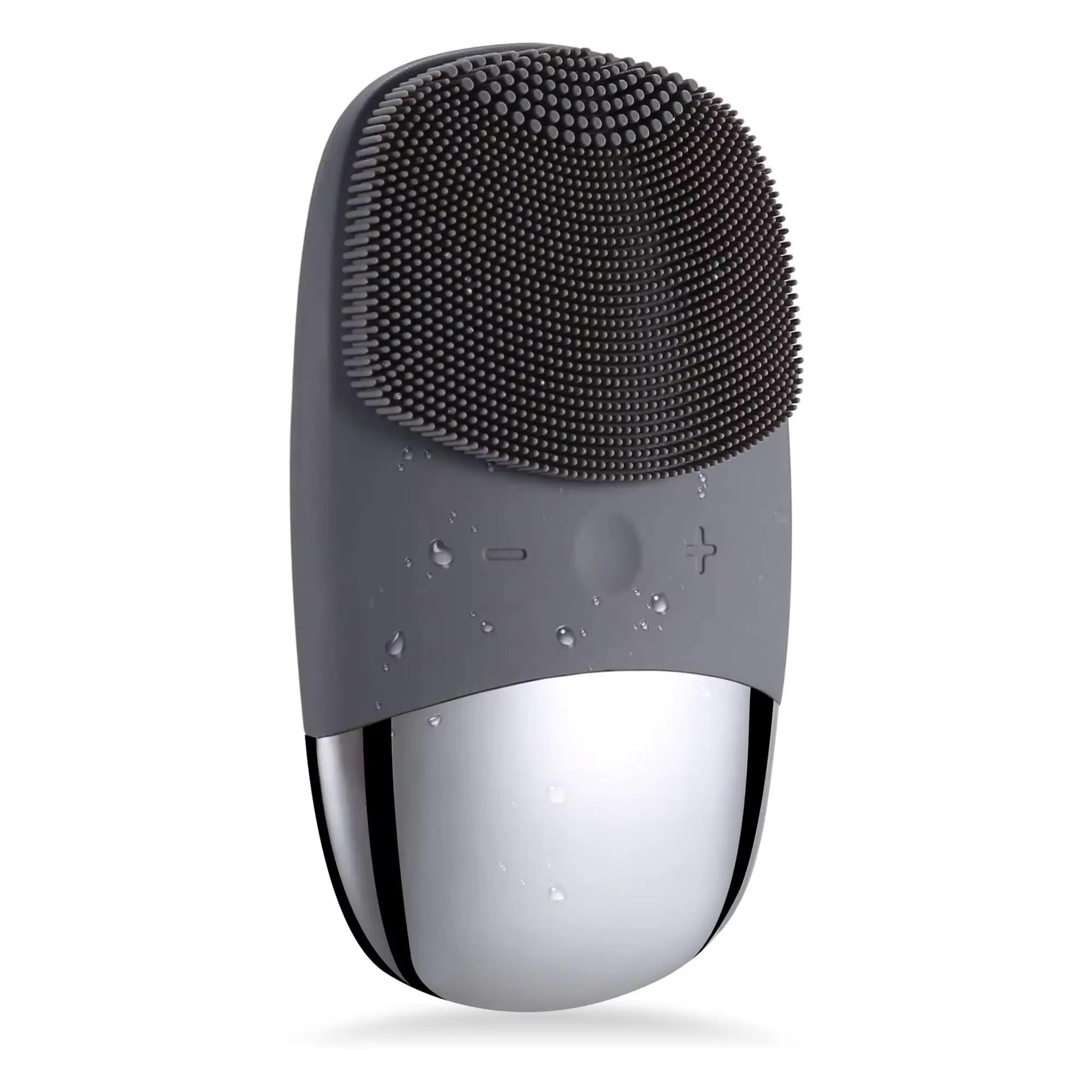 3-in-1 electric waterproof silicone facial cleansing brush with deep-clean exfoliation and blackhead removal