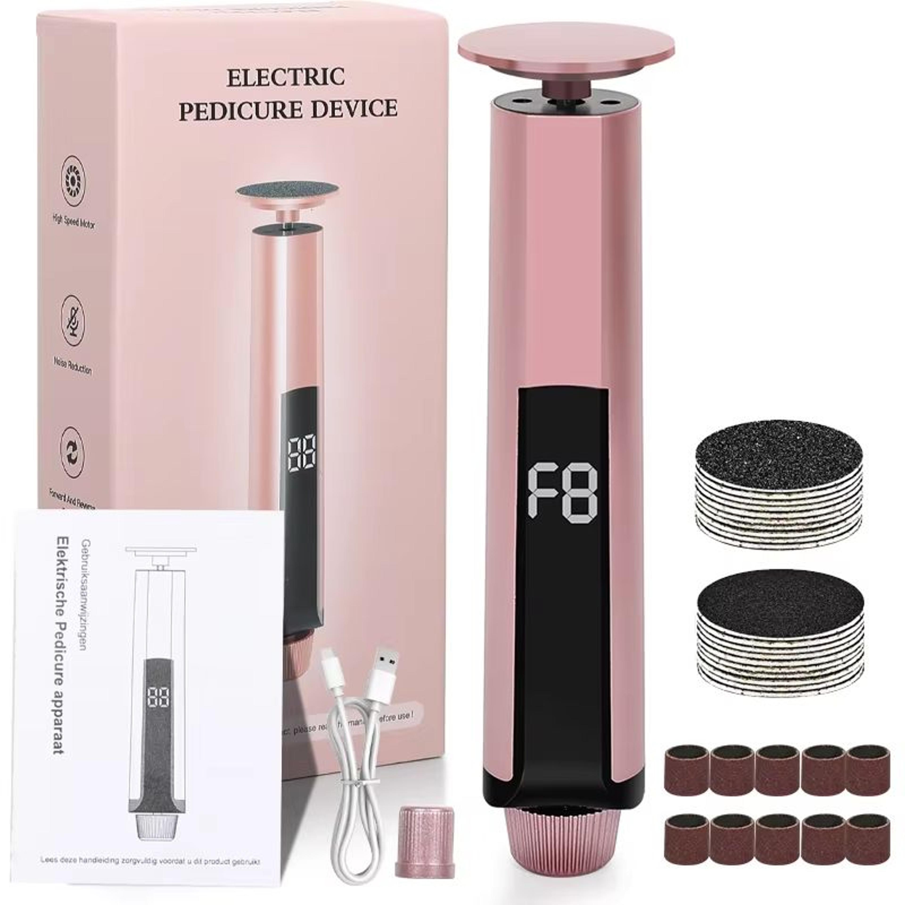 2-in-1 electric foot file & callus remover with nail grinder and sandpaper disks
