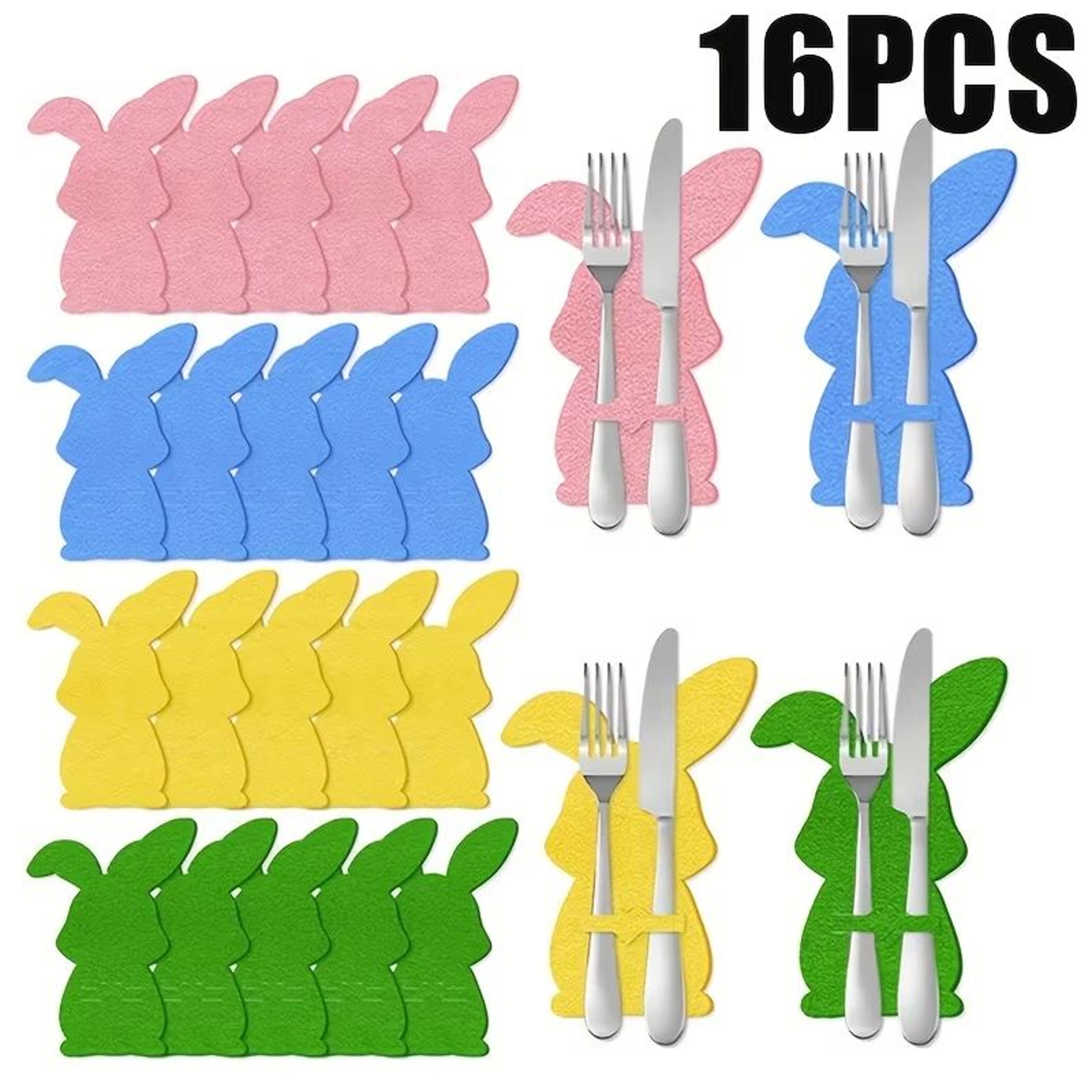 16-piece easter tableware decoration set knife and fork bags for festive easter table decor