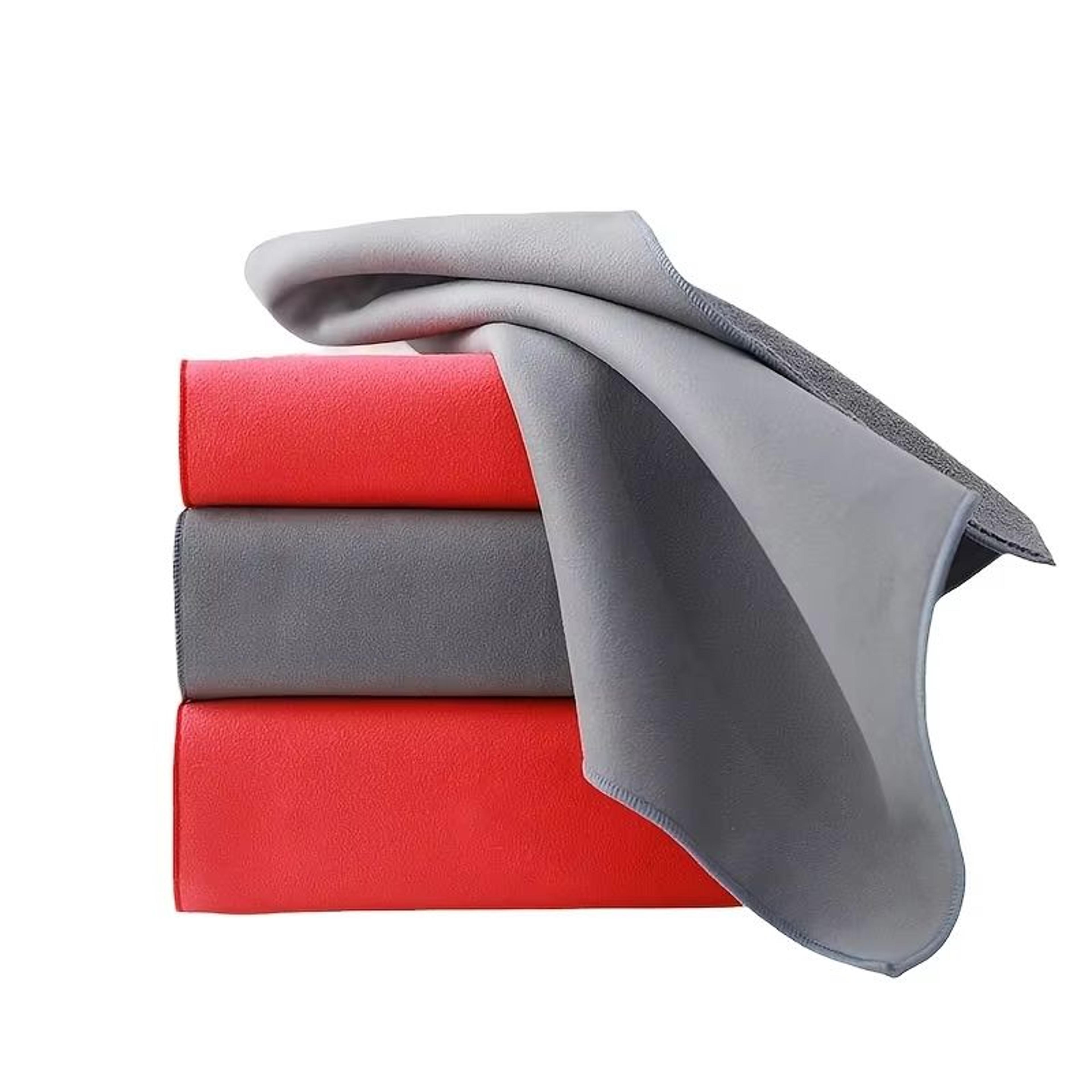 2pcs coral fleece car wash drying towel double-sided absorbent double sided microfiber towel for mirror and glass cleani