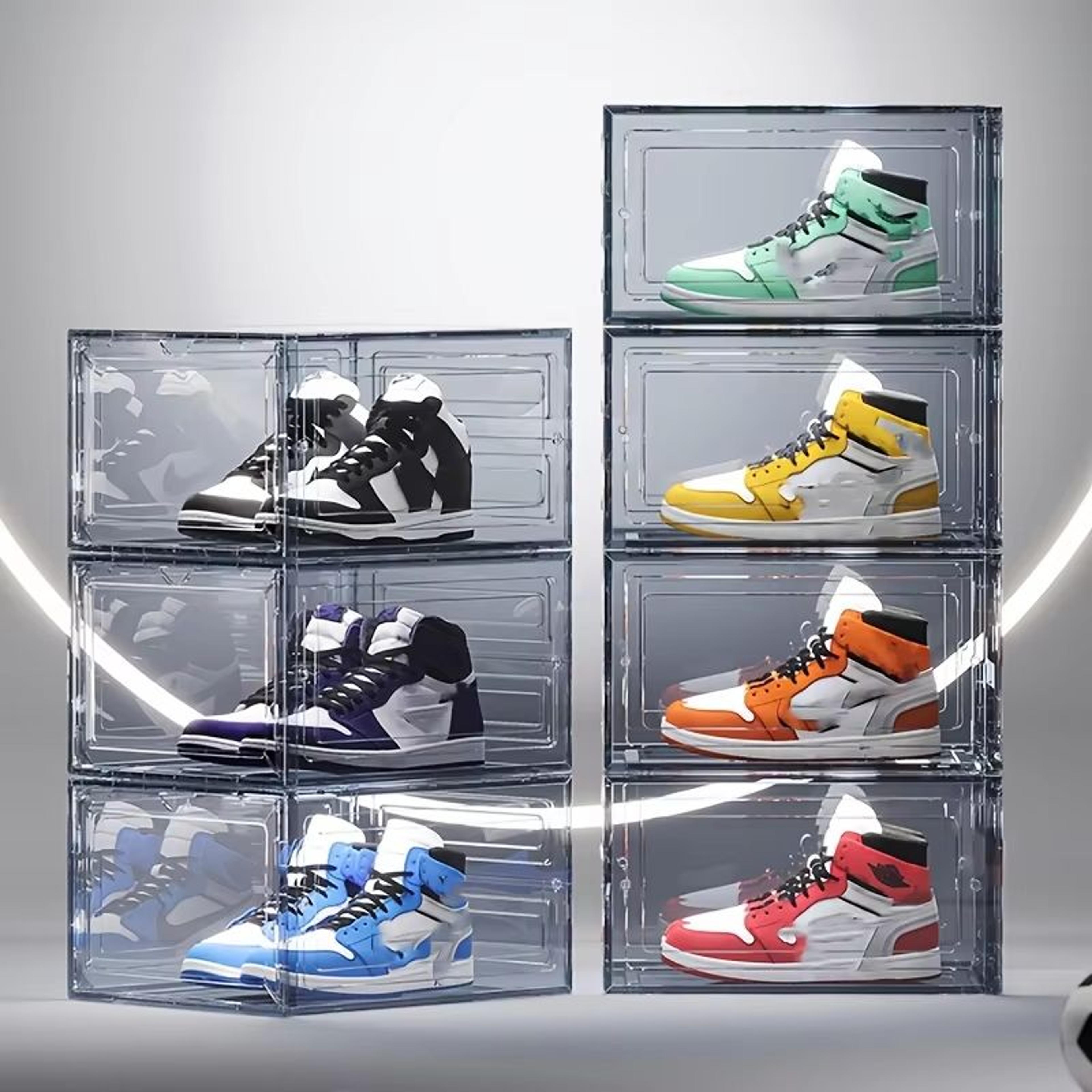 thickened transparent shoe storage box stackable dustproof shoe rack for home