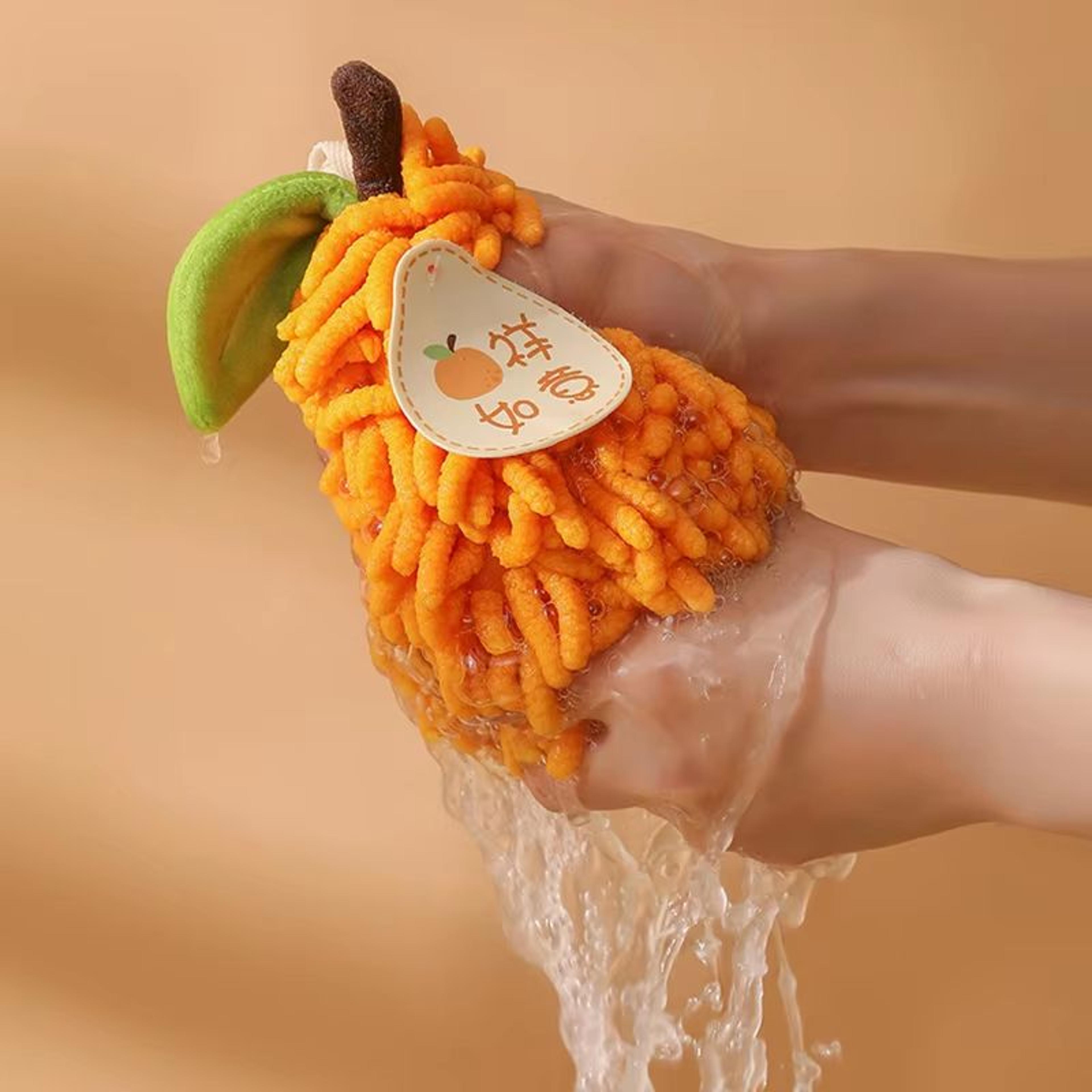 FruitShape Chenille Hand Towel QuickDry Soft Absorbent Hanging Towel With Loop 3