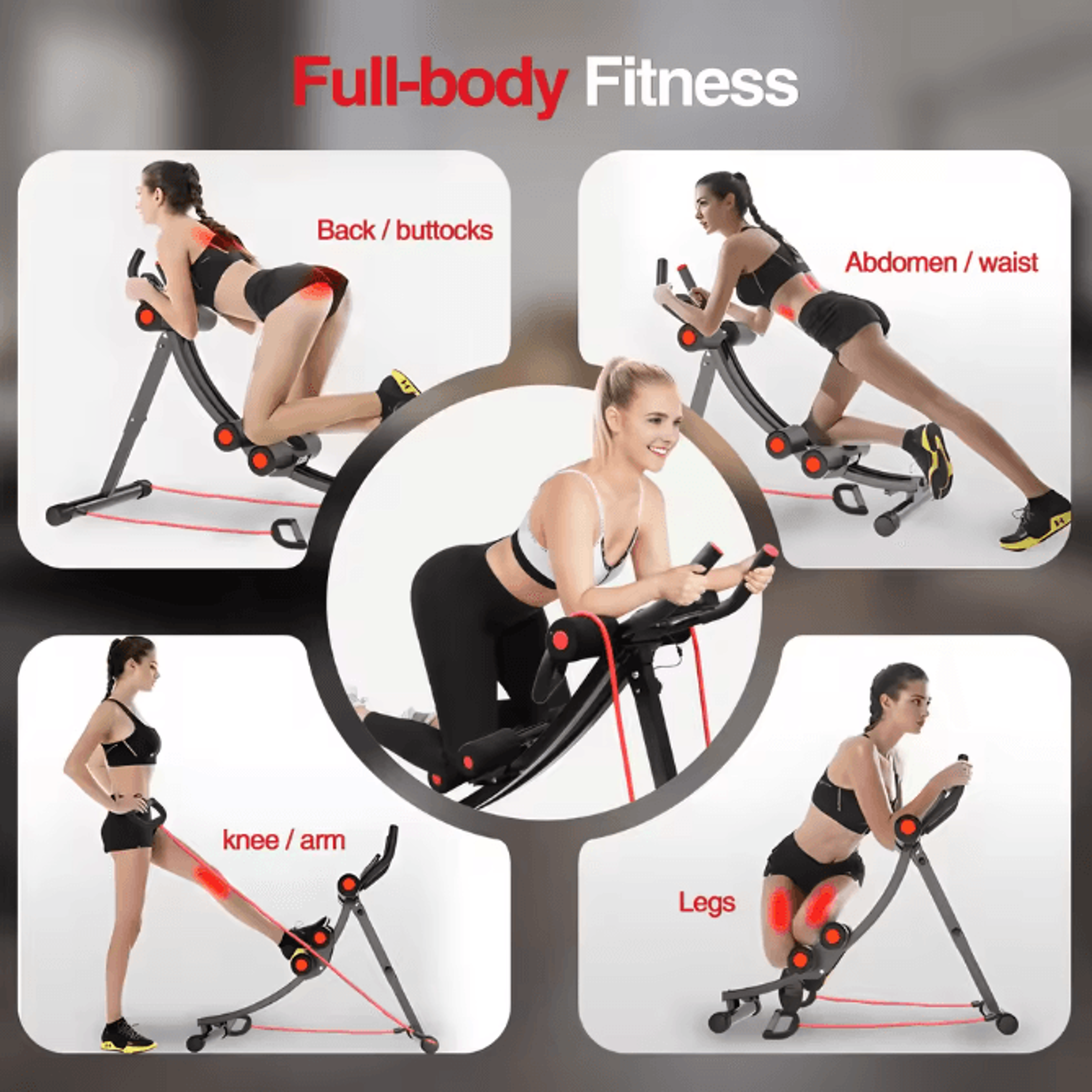 Foldable Ab Machine Core Trainer With LCD Display For Home Gym Fitness Workout 2