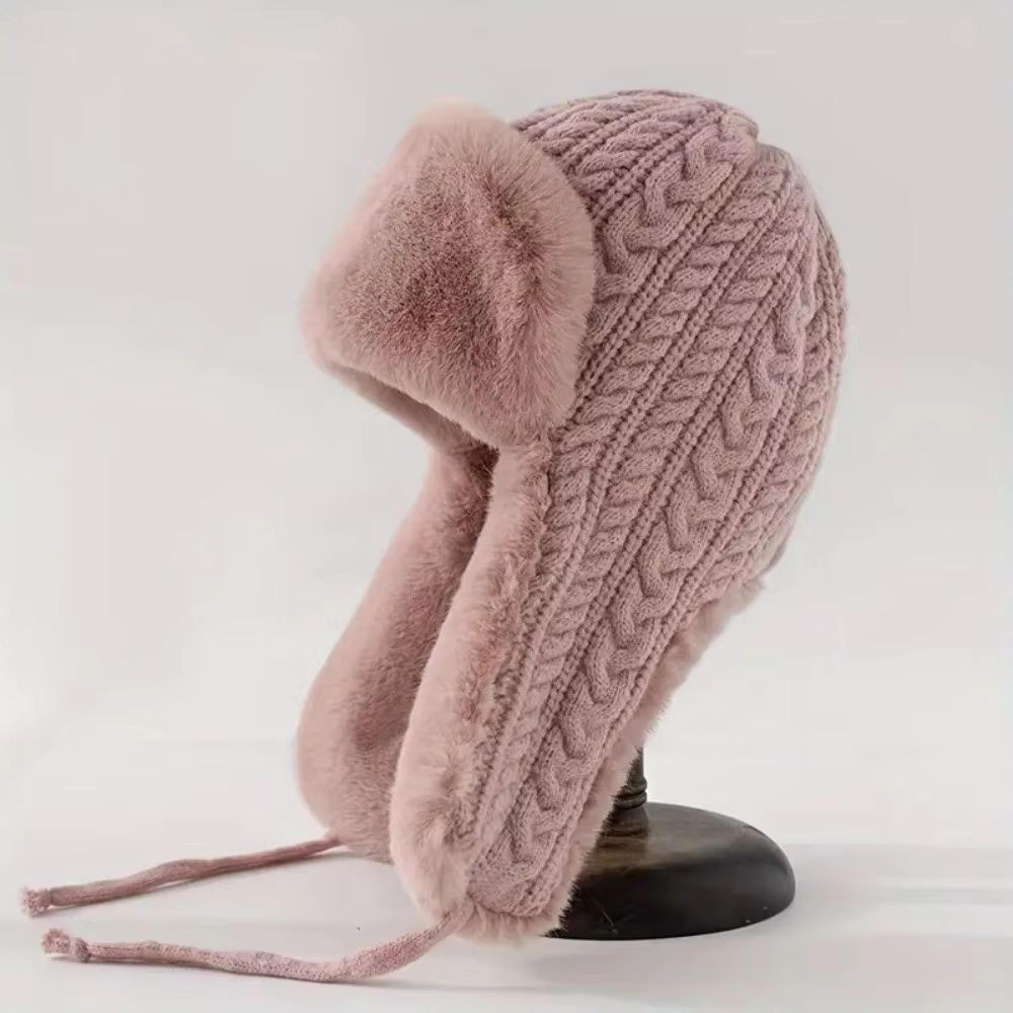 Knitted Extended Ear Protection Winter Lei Feng Hat For Women 7