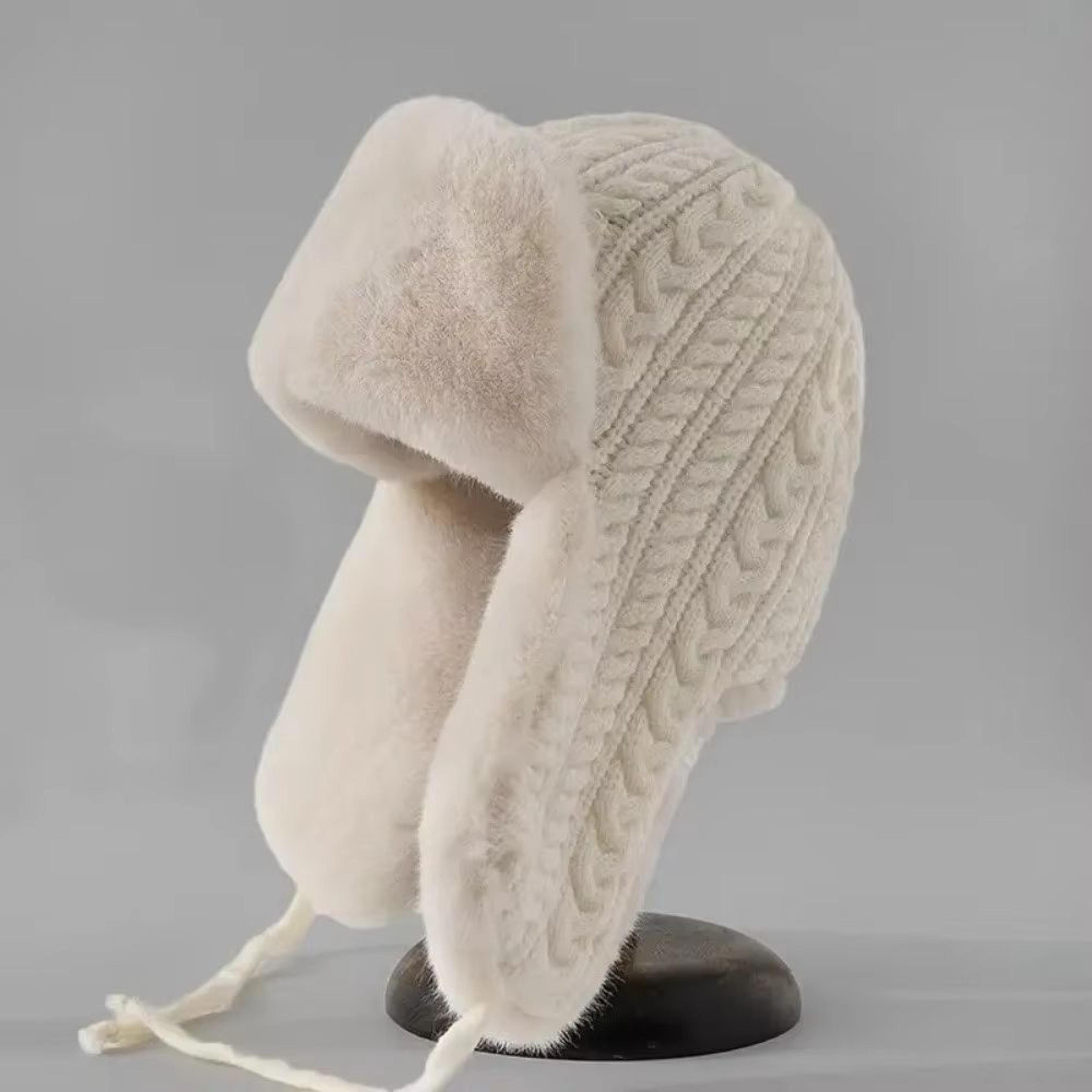 Knitted Extended Ear Protection Winter Lei Feng Hat For Women 8