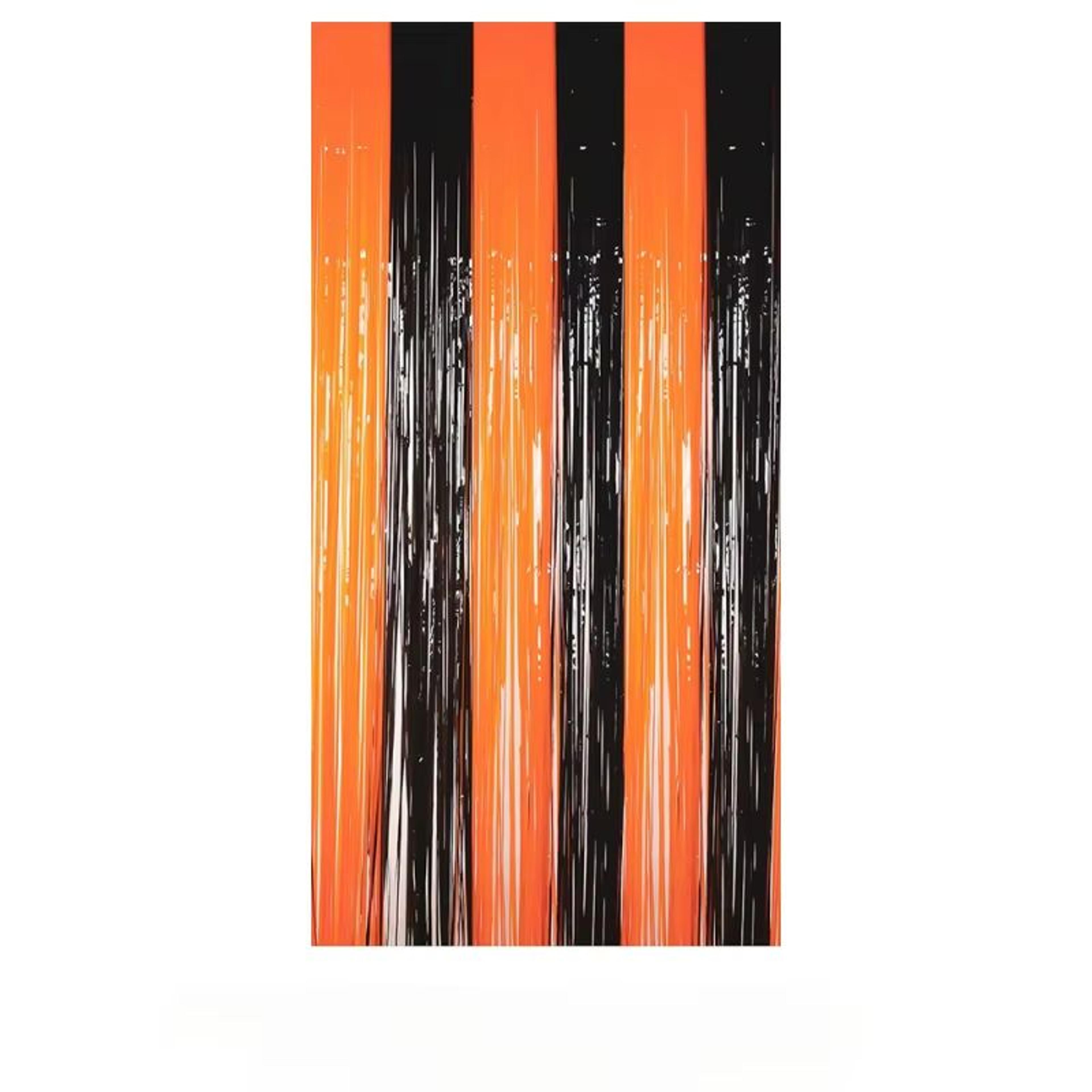 Halloween Spanish Blood Handprint Door Curtain In Orange And Black 3