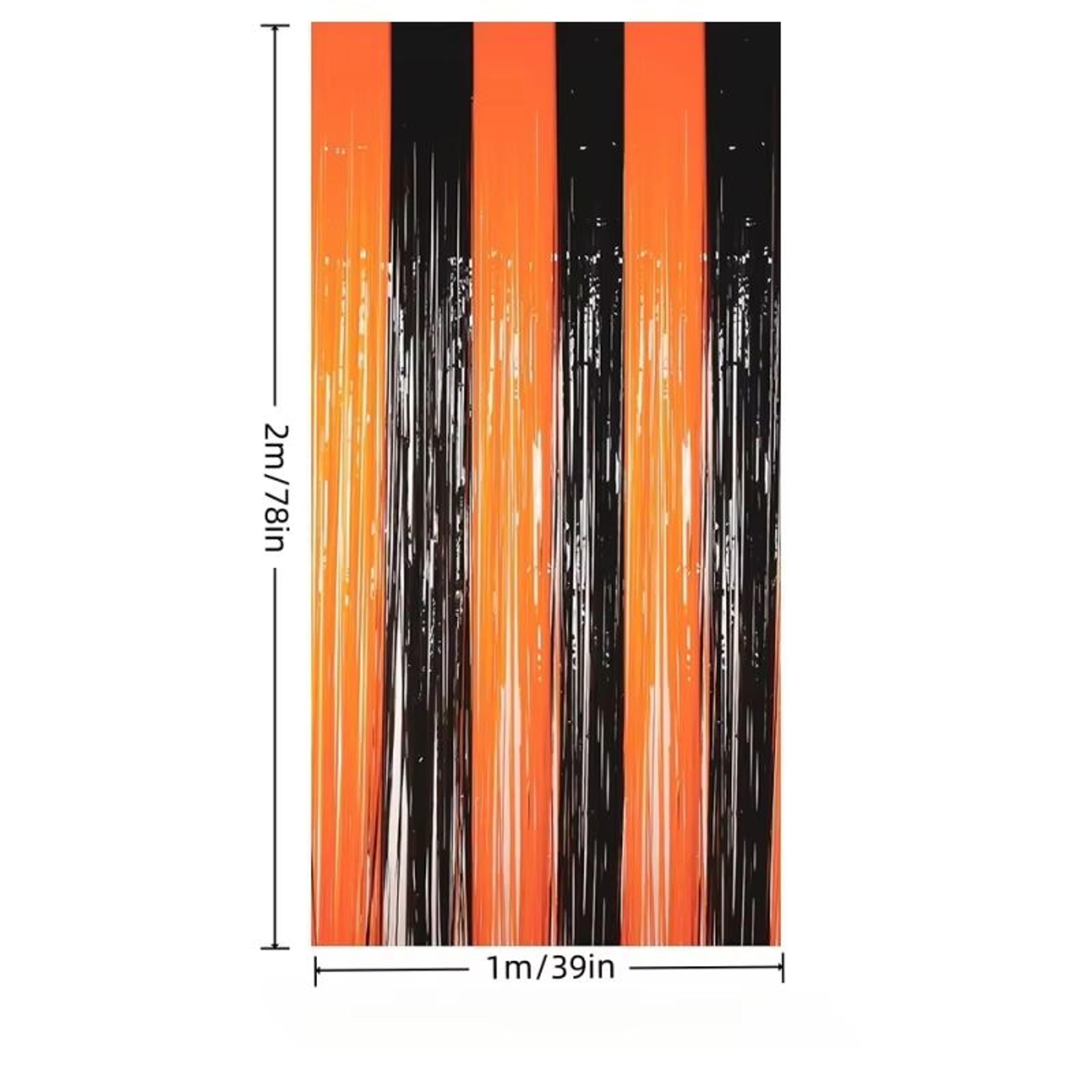 Halloween Spanish Blood Handprint Door Curtain In Orange And Black 4