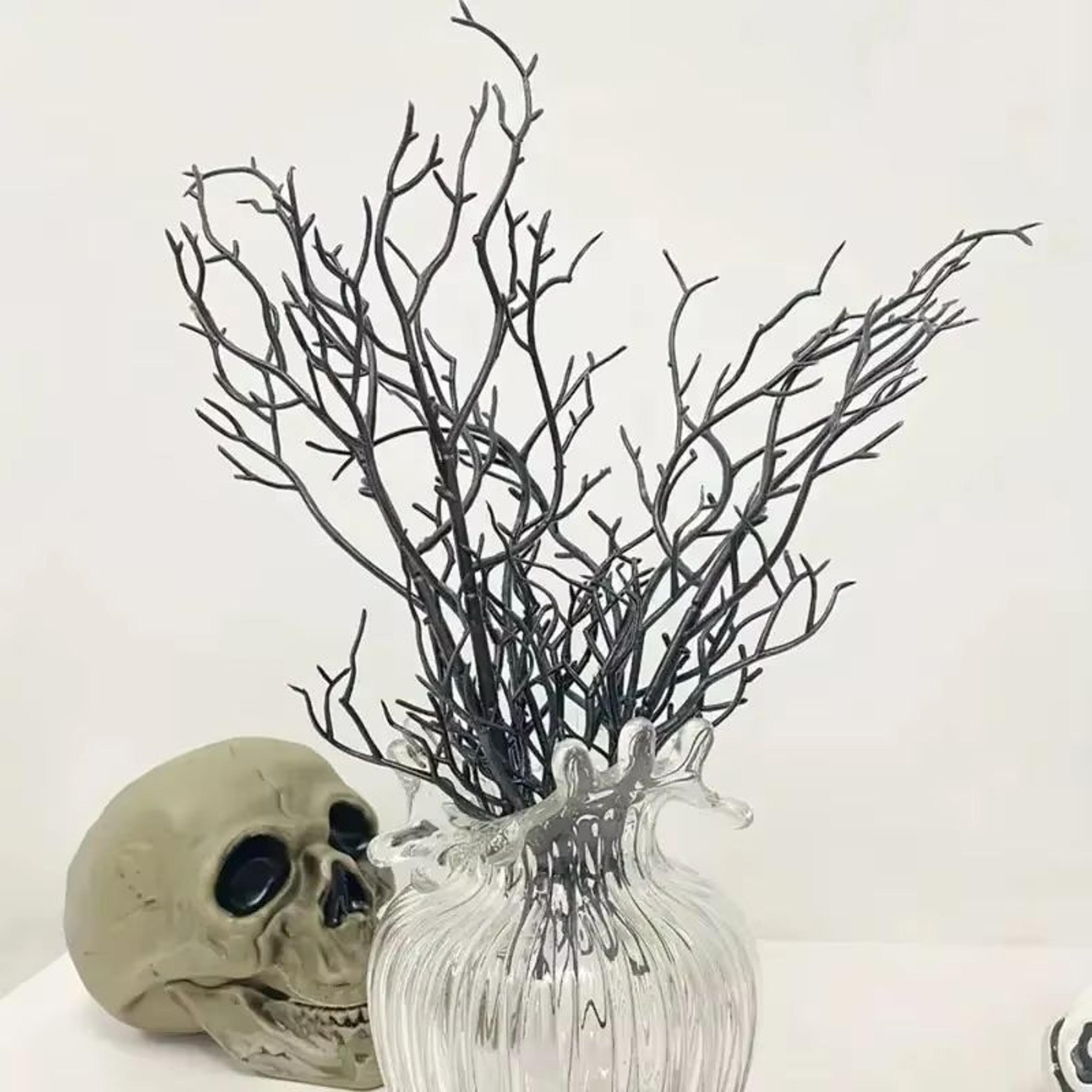halloween black artificial dead branch antlers 5-pack realistic plastic tree branches