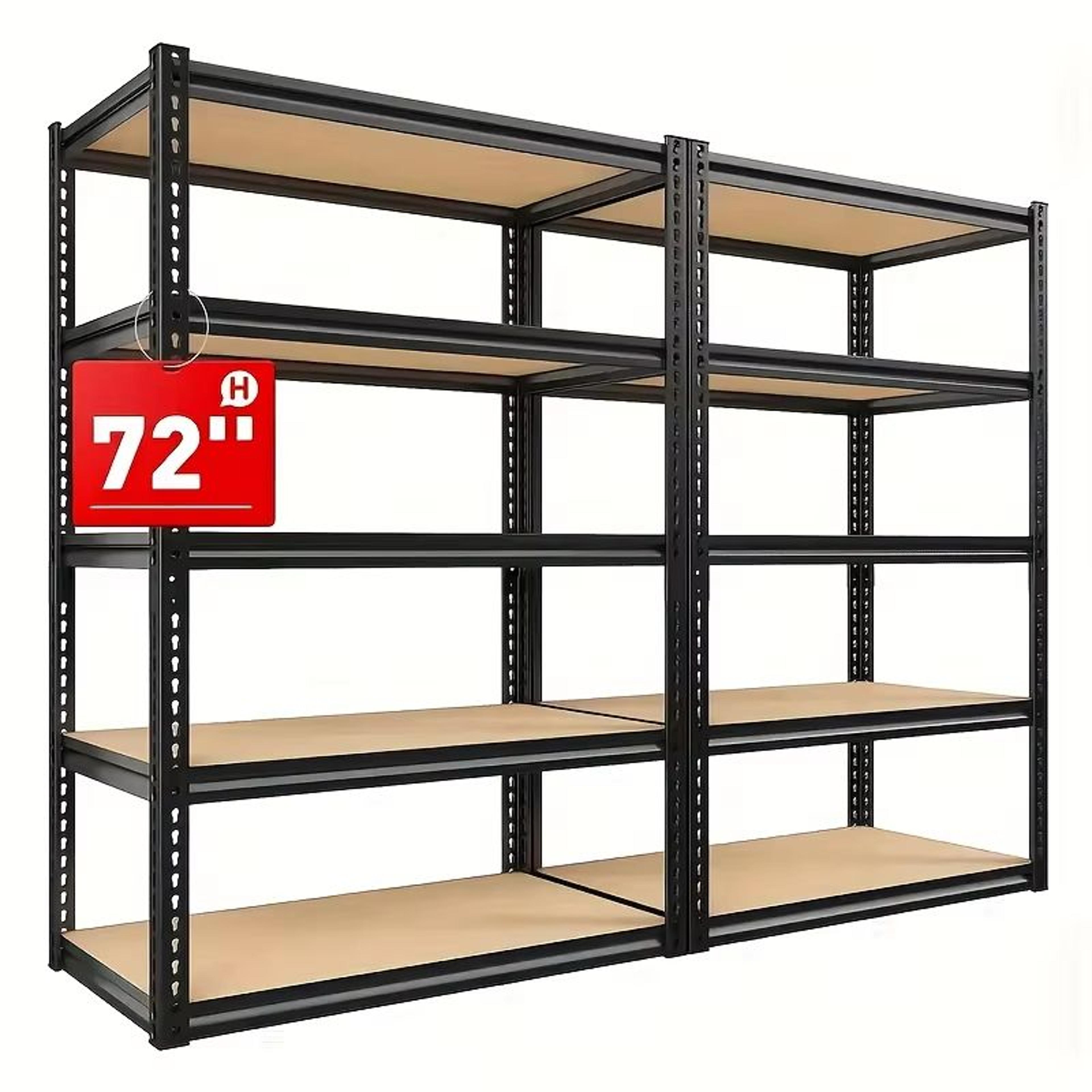 5 Tier Heavy Duty Shelving Unit 72x36x16in 2000lb Capacity Industrial Storage Rack In Matte Black 1