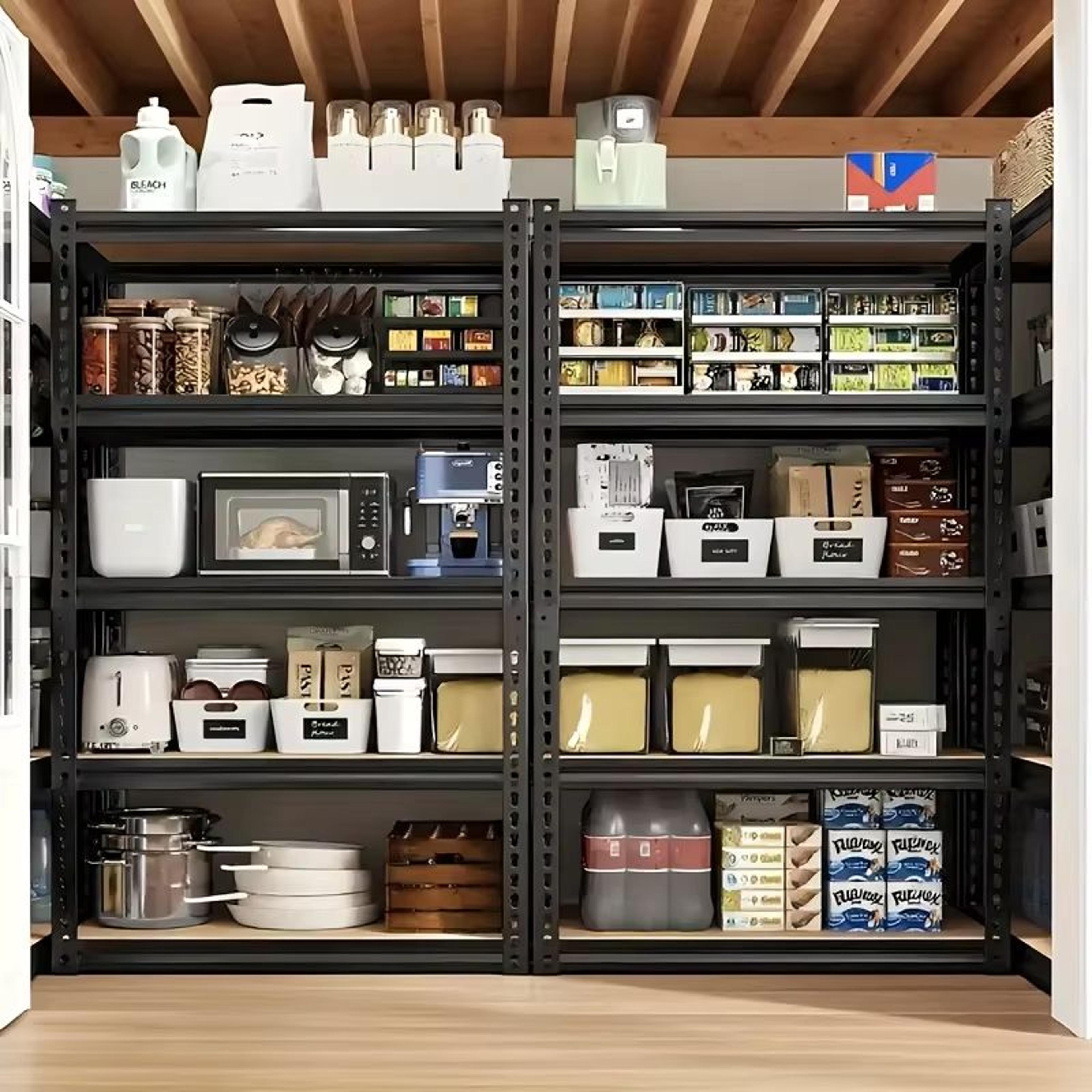 5 Tier Heavy Duty Shelving Unit 72x36x16in 2000lb Capacity Industrial Storage Rack In Matte Black 3