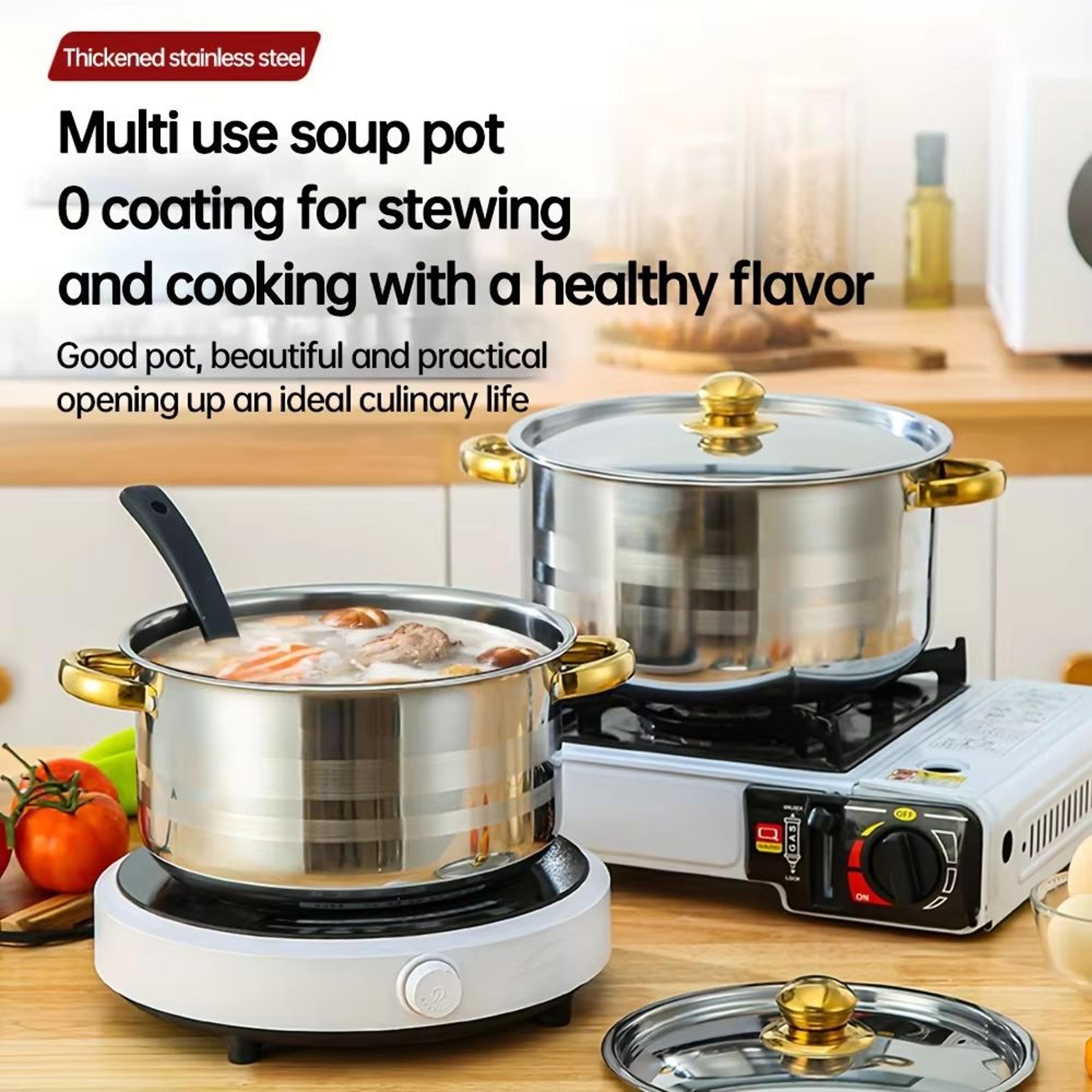 5Piece Golden Stainless Steel Cookware Set  NonStick ScratchResistant DishwasherSafe Pots And Pans 2