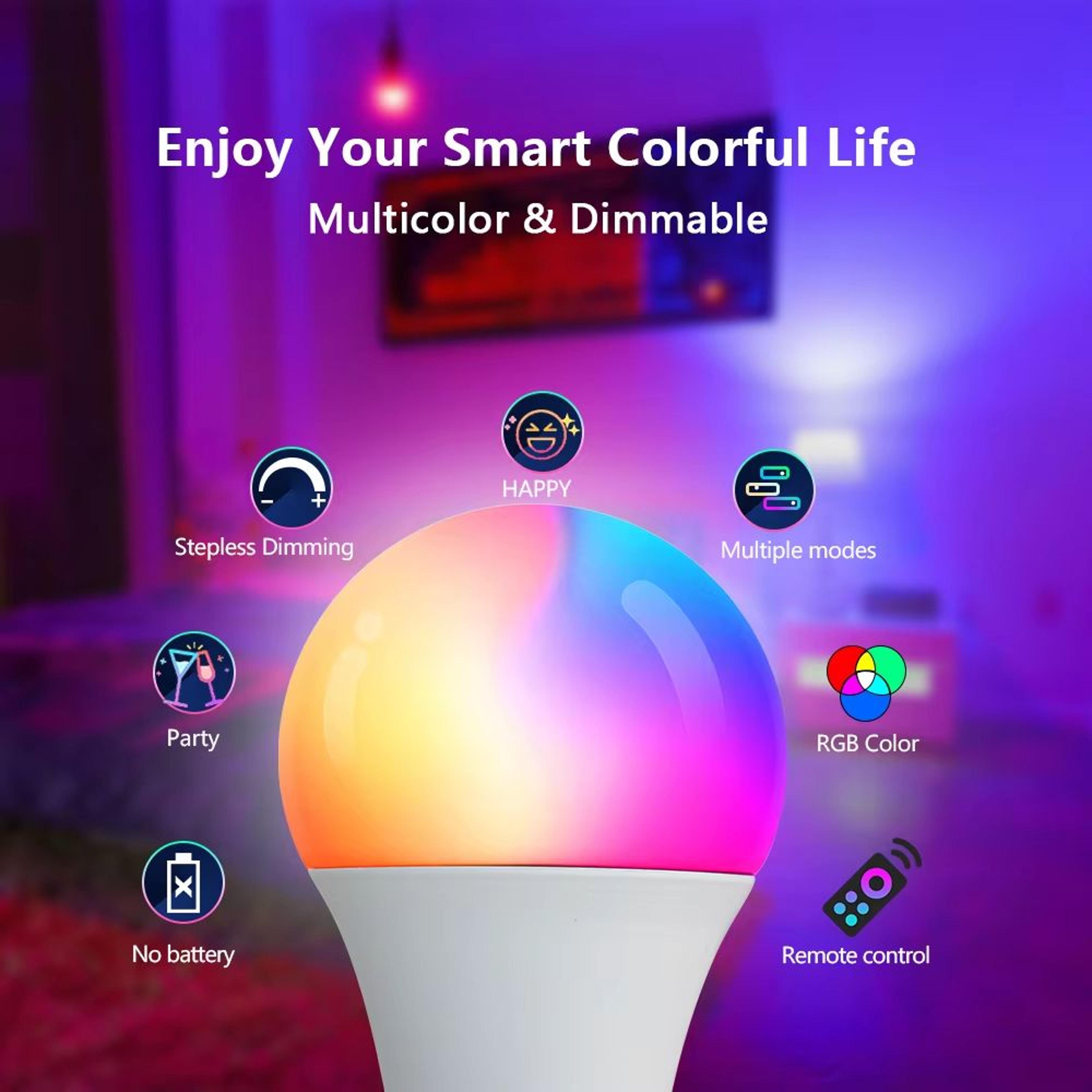 16Color RGB LED Multicolor Bulb With E27 Base And 24Key Remote Control 1