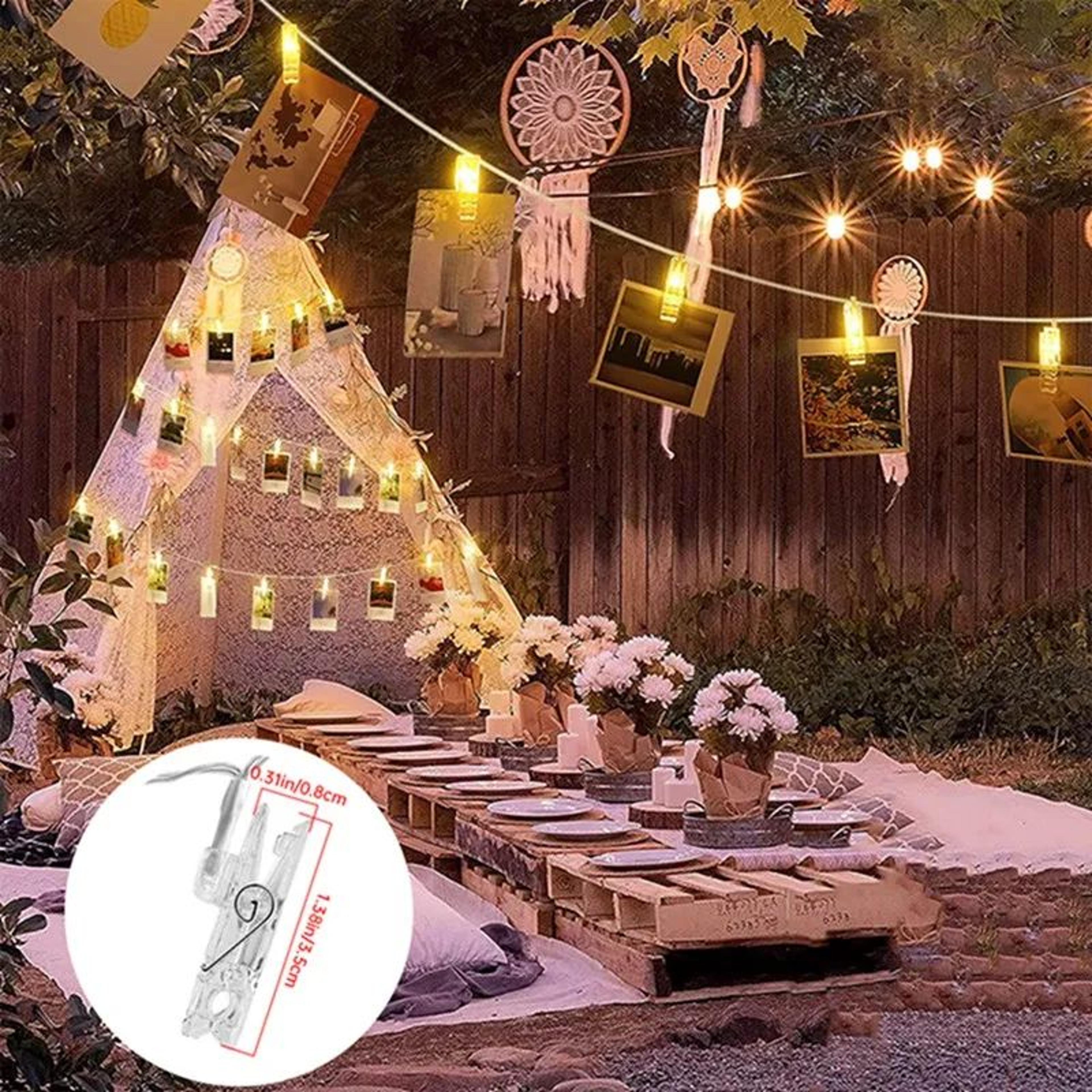 Photo Clip String Lights With 10203040 LED Fairy Lights For Pictures Cards And Party Decor 5