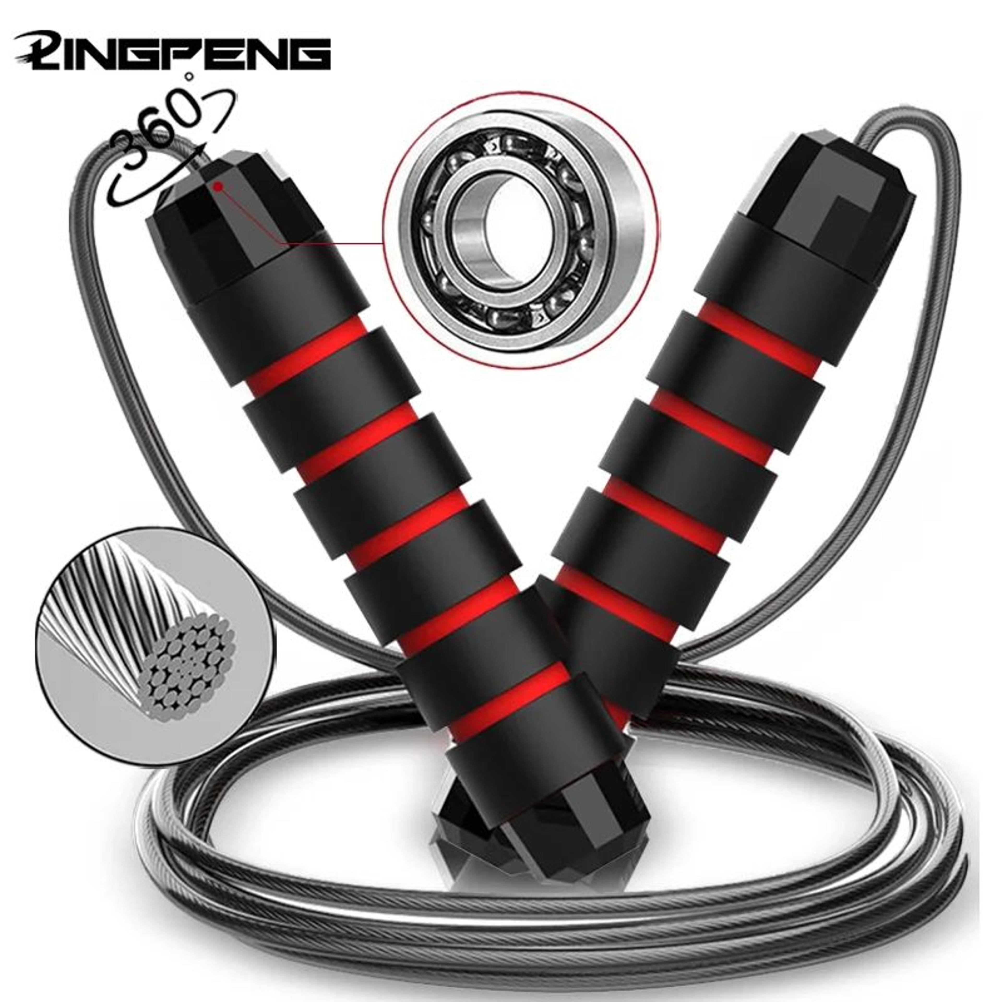 adjustable ball bearing speed wire jump rope with foam handles for fitness