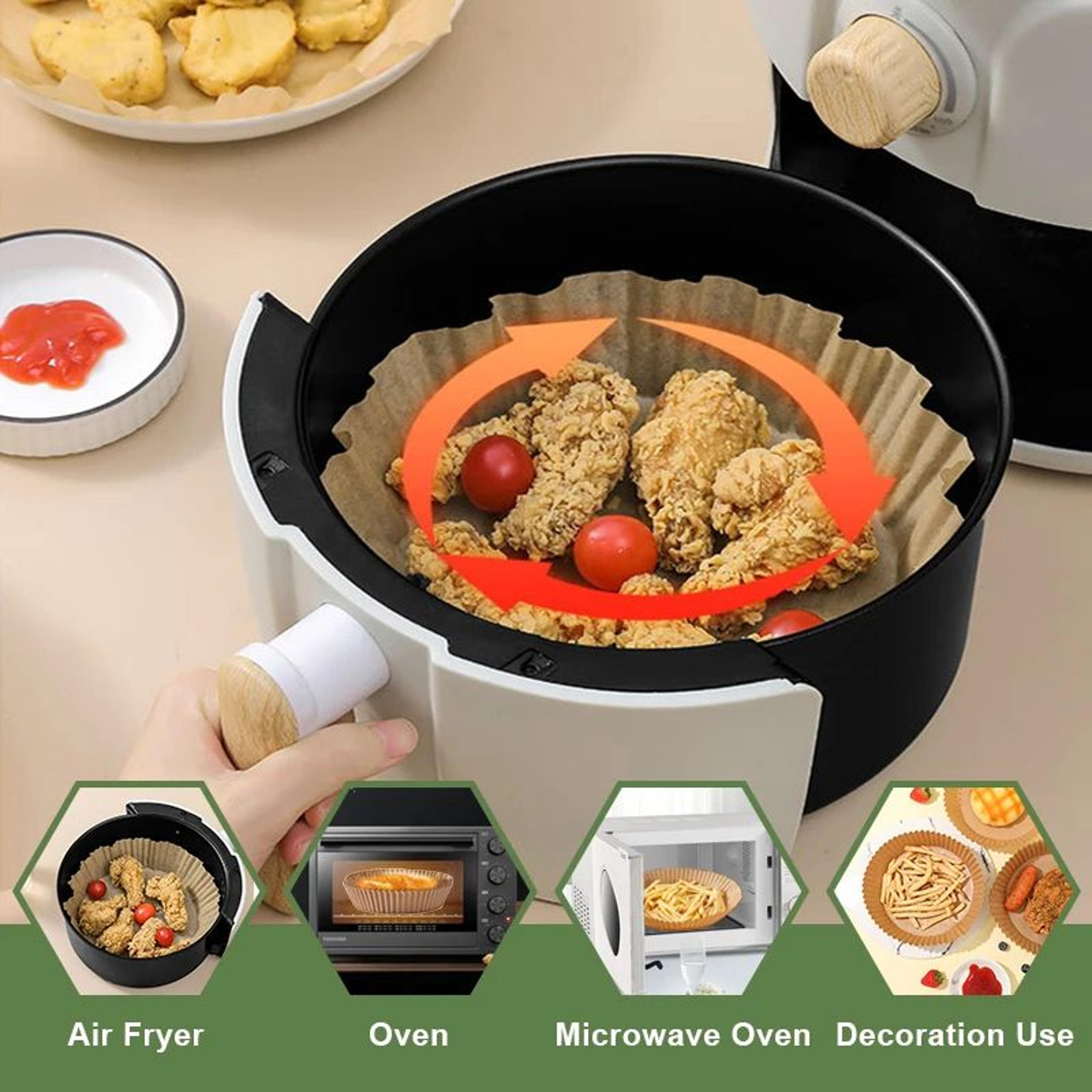Disposable Air Fryer Paper Liners 630in Round Non Stick Parchment Pads 50 Or 100 Pack 5