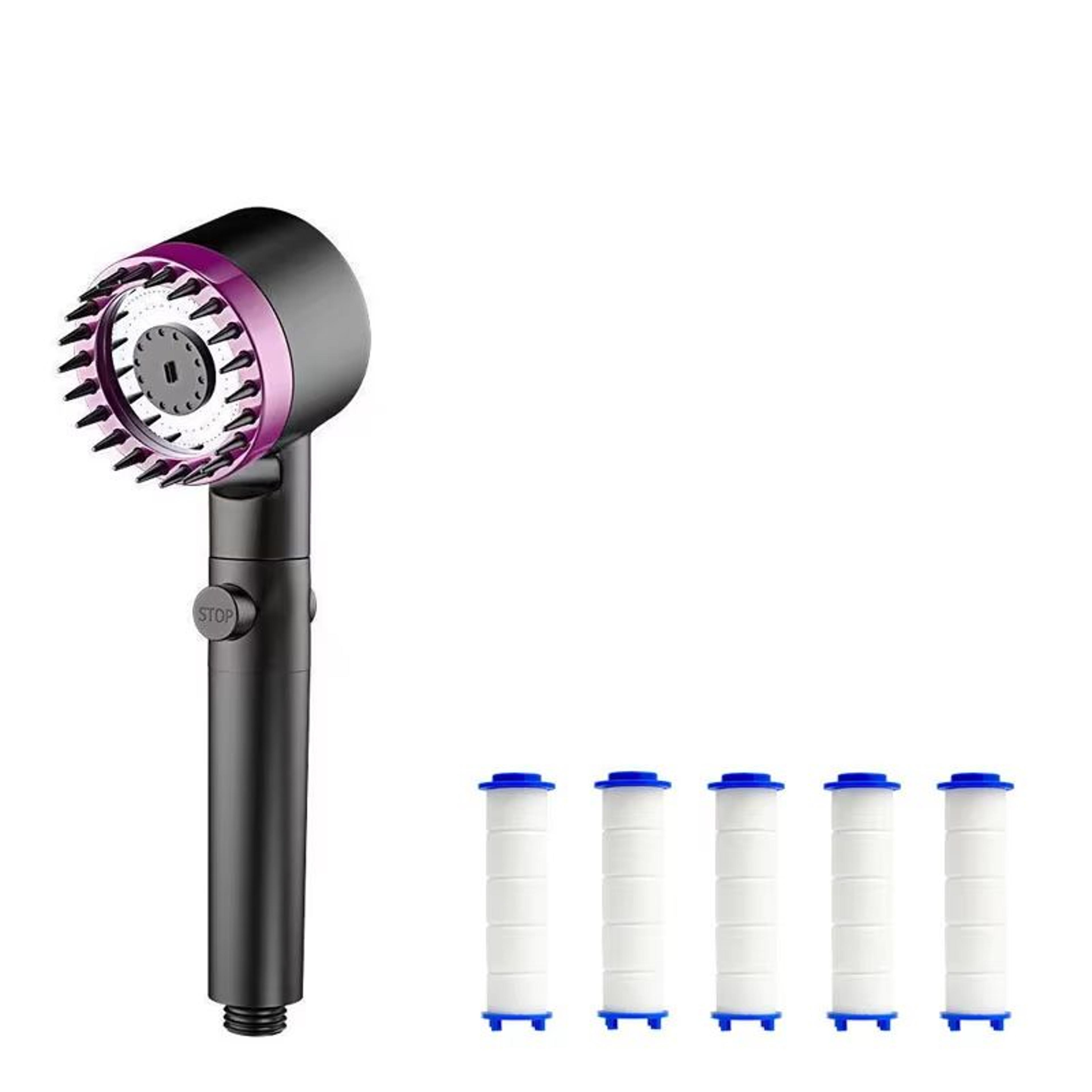 Portable ThreeSpeed Adjustable Shower Head With BuiltIn Head Massage Filter 10