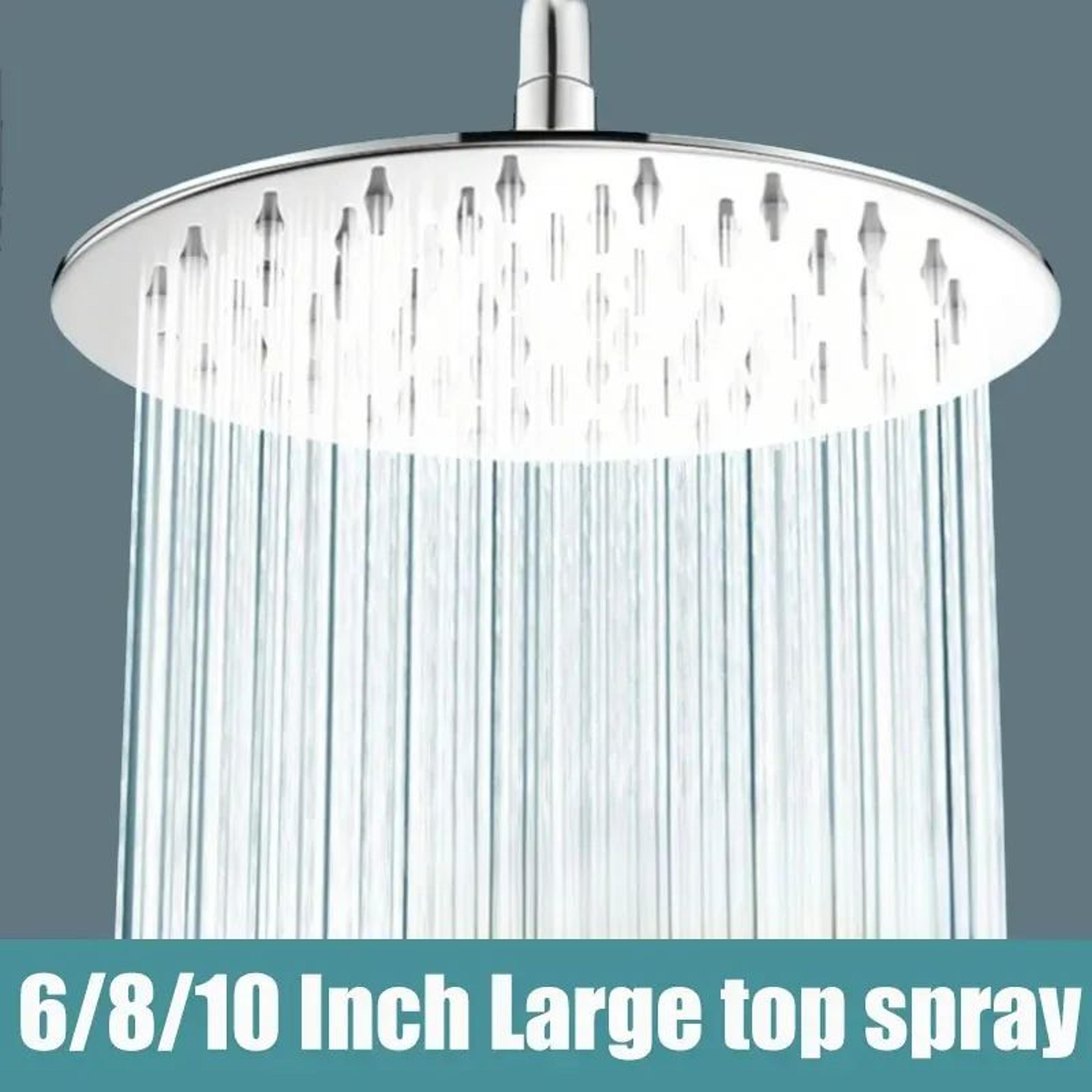 6810 Inch Stainless Steel UltraThin Square And Round Waterfall Rainfall Shower Head 0