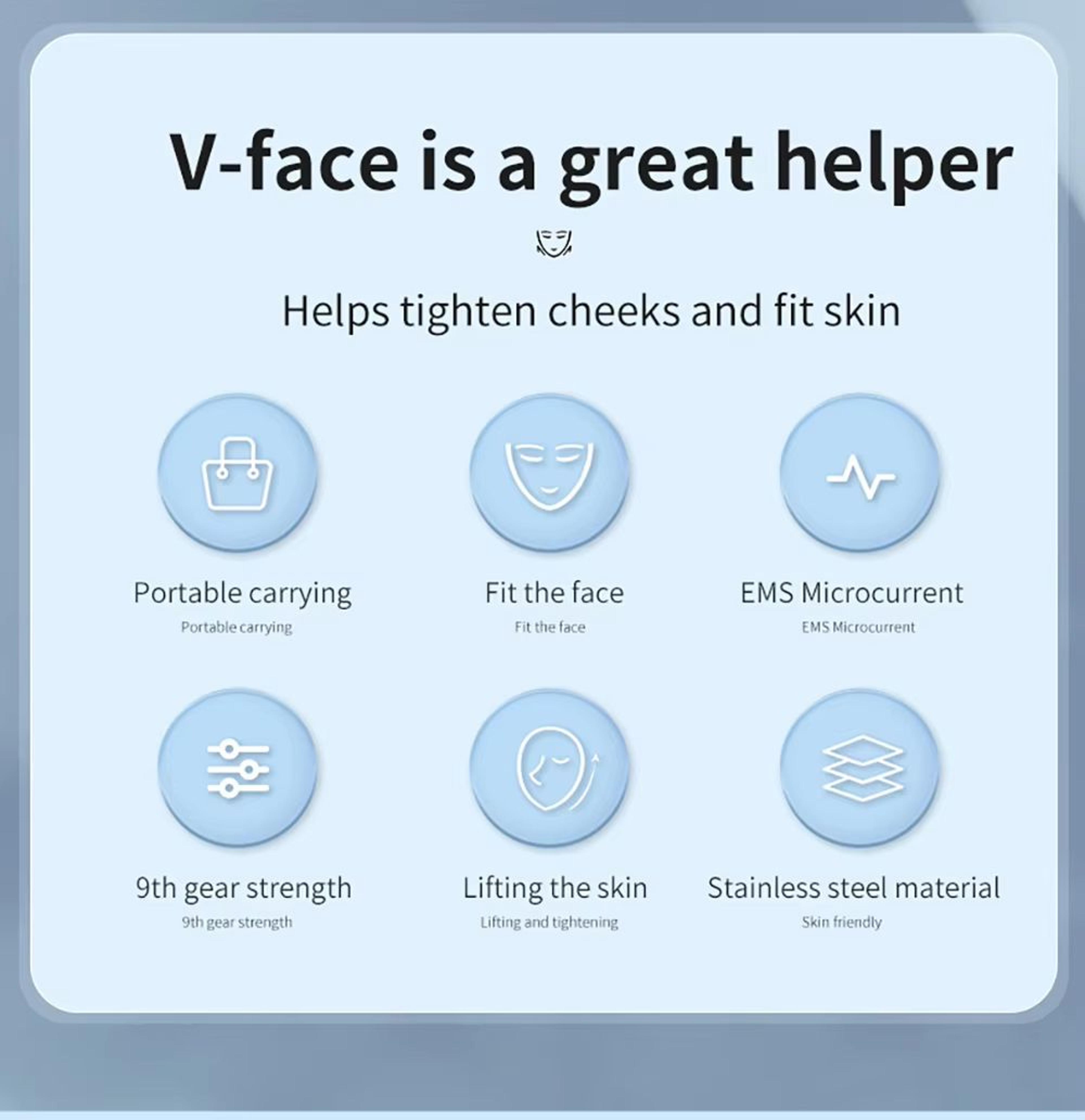 EMS Microcurrent Face Lifting Massager For AntiWrinkle And VFace Skin Care 5