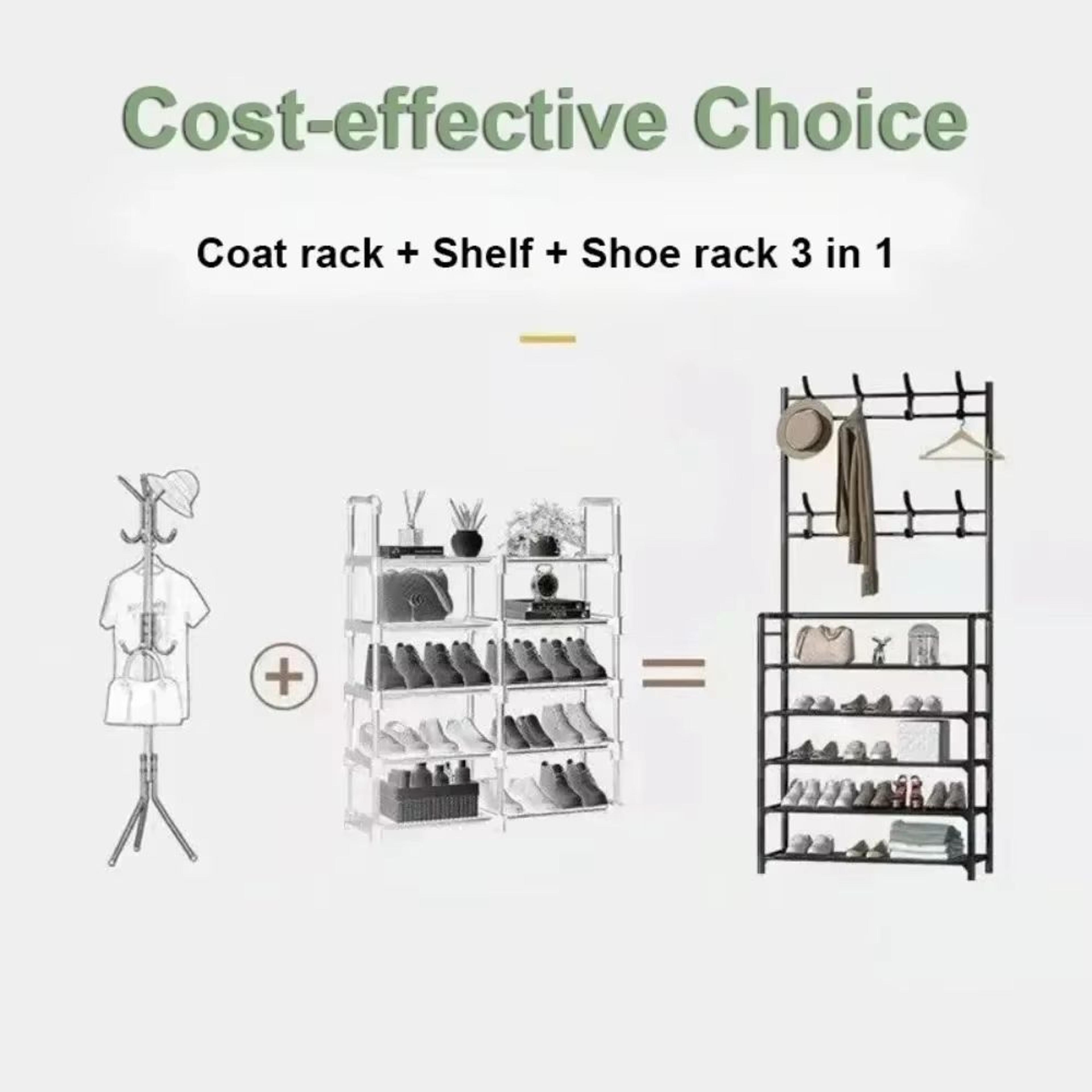 MultiLayer Clothes And Shoe Organizer Rack FloorStanding Hat  Shoe Storage Shelf 3