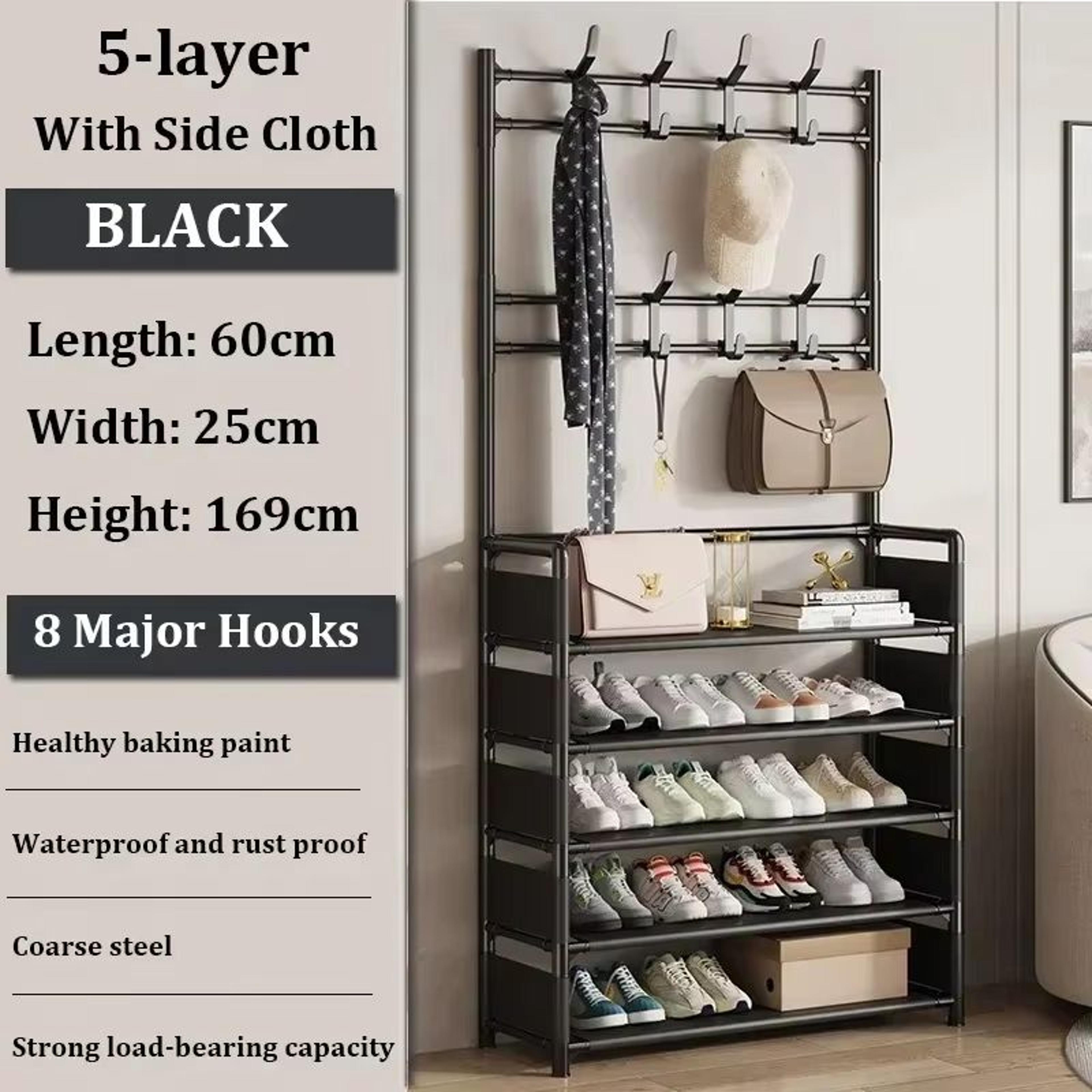 MultiLayer Clothes And Shoe Organizer Rack FloorStanding Hat  Shoe Storage Shelf 9
