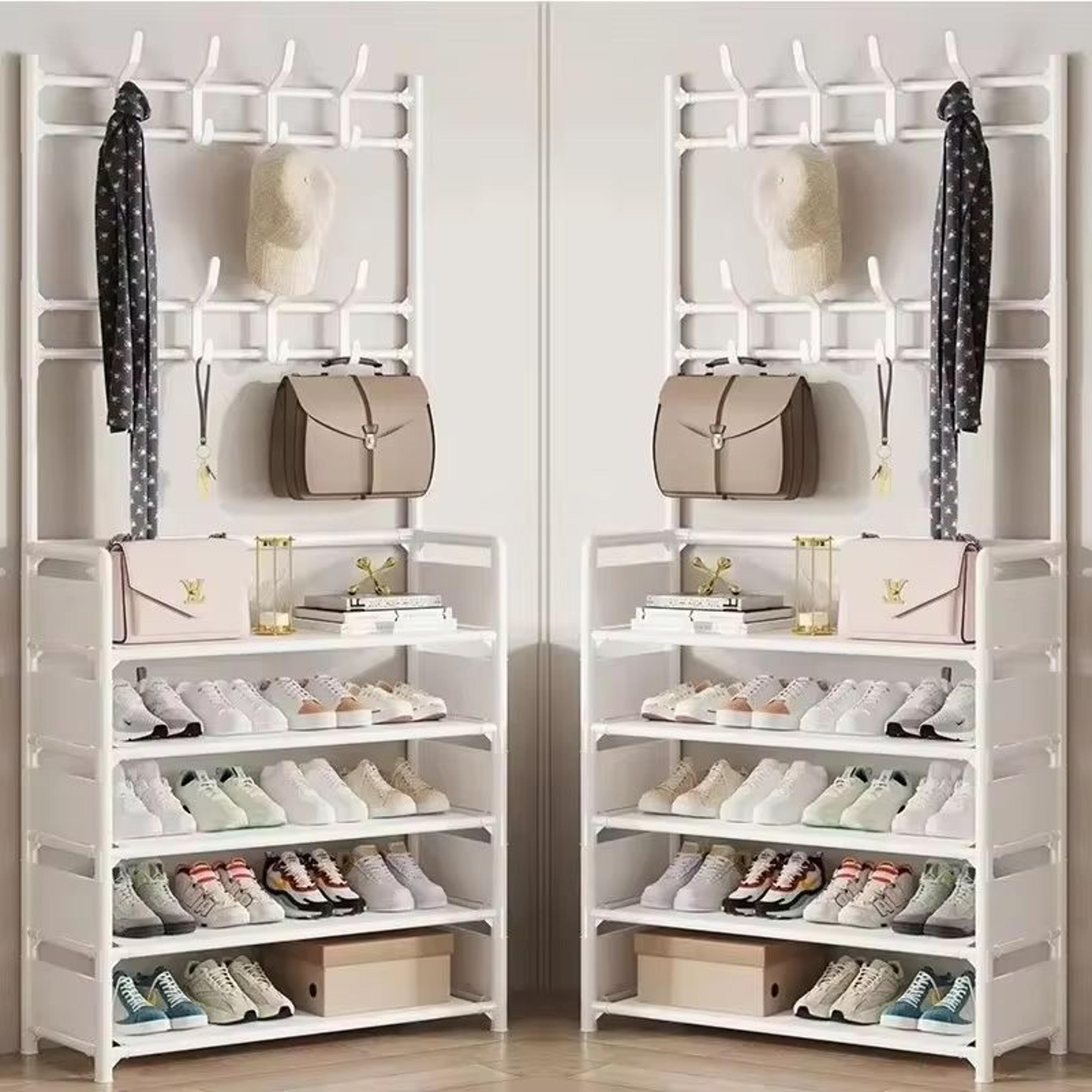 MultiLayer Clothes And Shoe Organizer Rack FloorStanding Hat  Shoe Storage Shelf 12