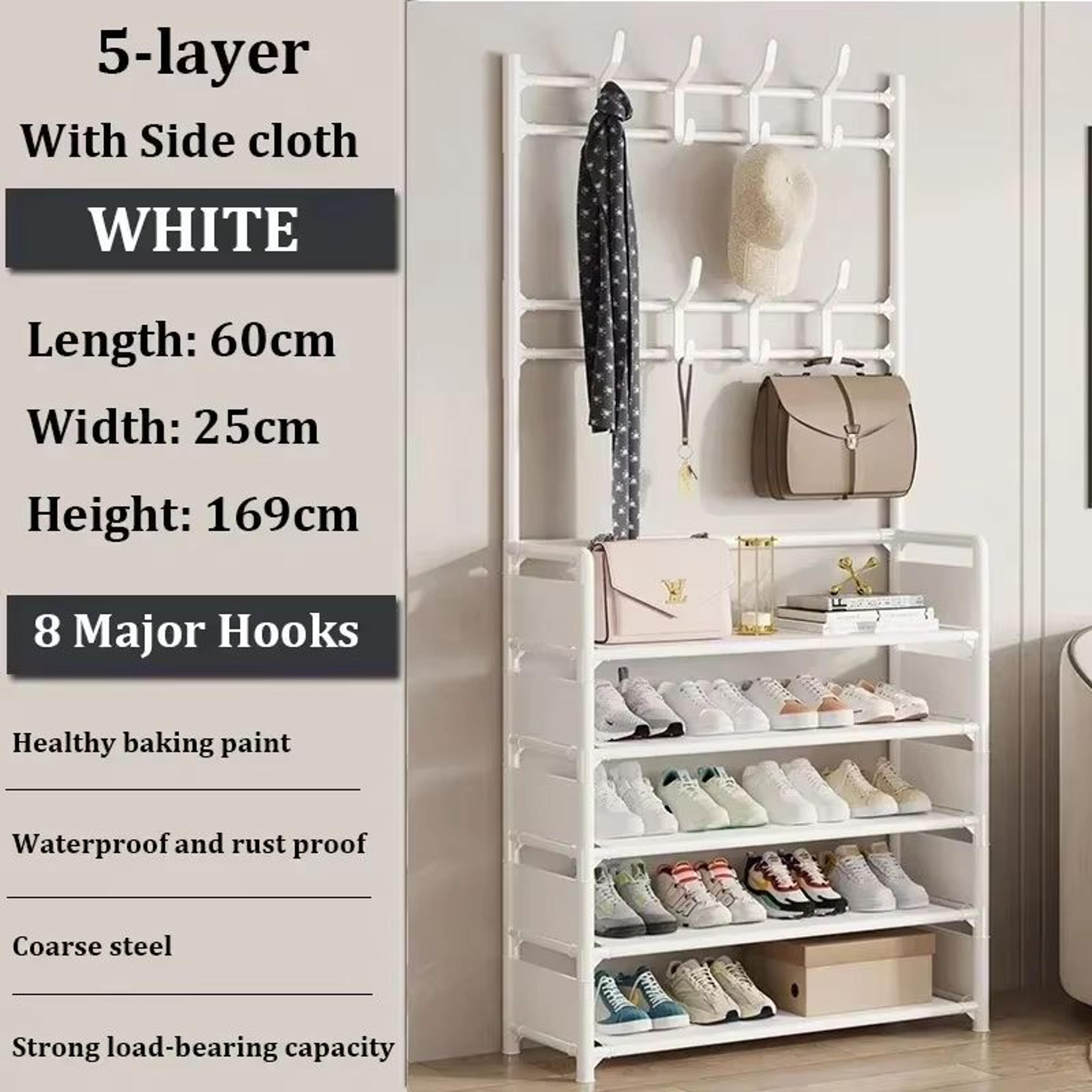 MultiLayer Clothes And Shoe Organizer Rack FloorStanding Hat  Shoe Storage Shelf 8